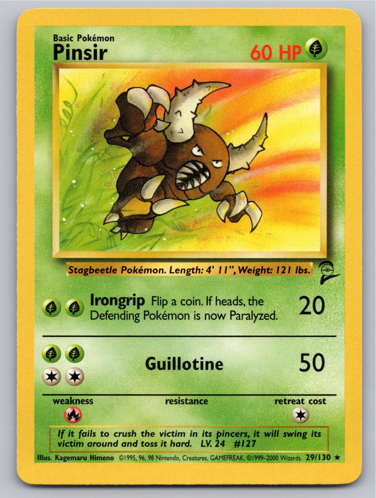 2000 POKEMON PINSIR BASE SET 2 29/130 R NM A90608 FREE S&H 2000 POKEMON PINSIR BASE SET 2 29/130 R NM A90608 FREE S&H