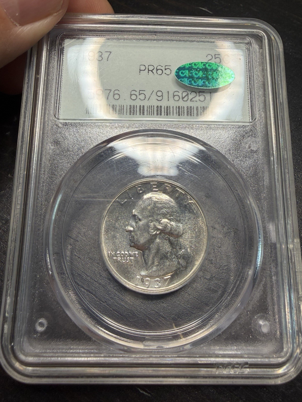 1937 P Proof Washington Quarter PCGS PR65 CAC OH OGH 2.1 1937 P Proof Washington Quarter PCGS PR65 CAC OH OGH 2.1