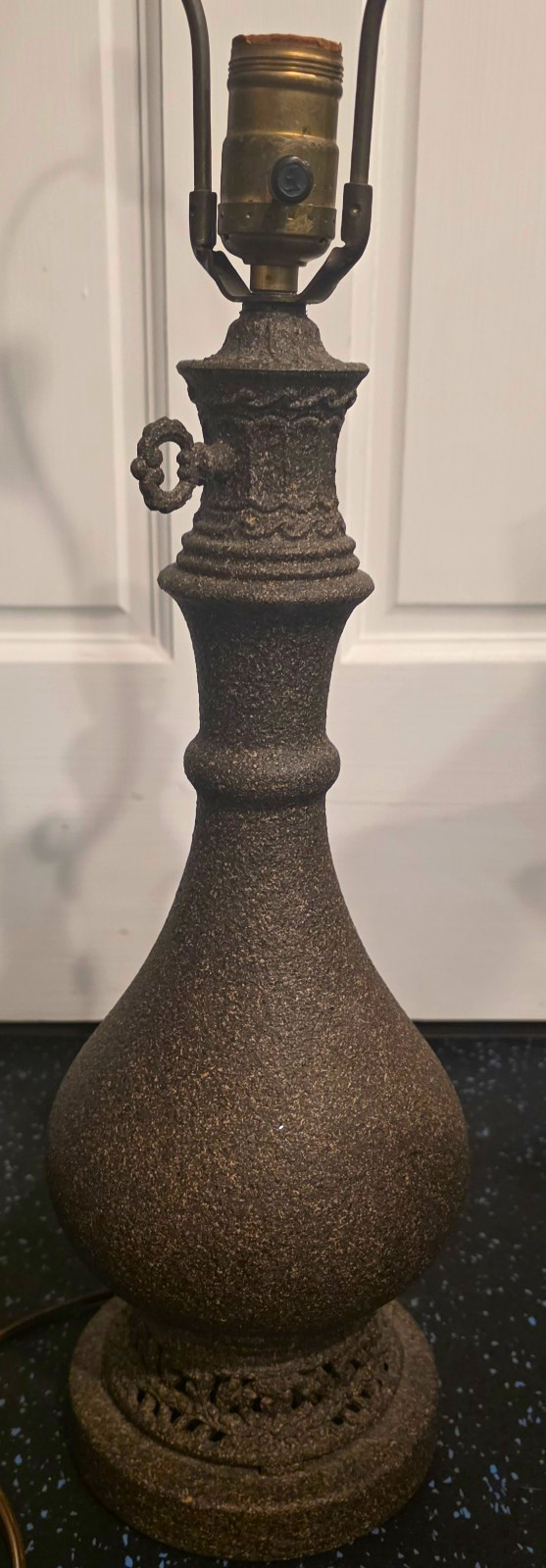 Vintage Brown Cast Metal Table Lamp Base Rotary Knob Control Corded MPN SCH-53 Vintage Brown Cast Metal Table Lamp Base Rotary Knob Control Corded MPN SCH-53