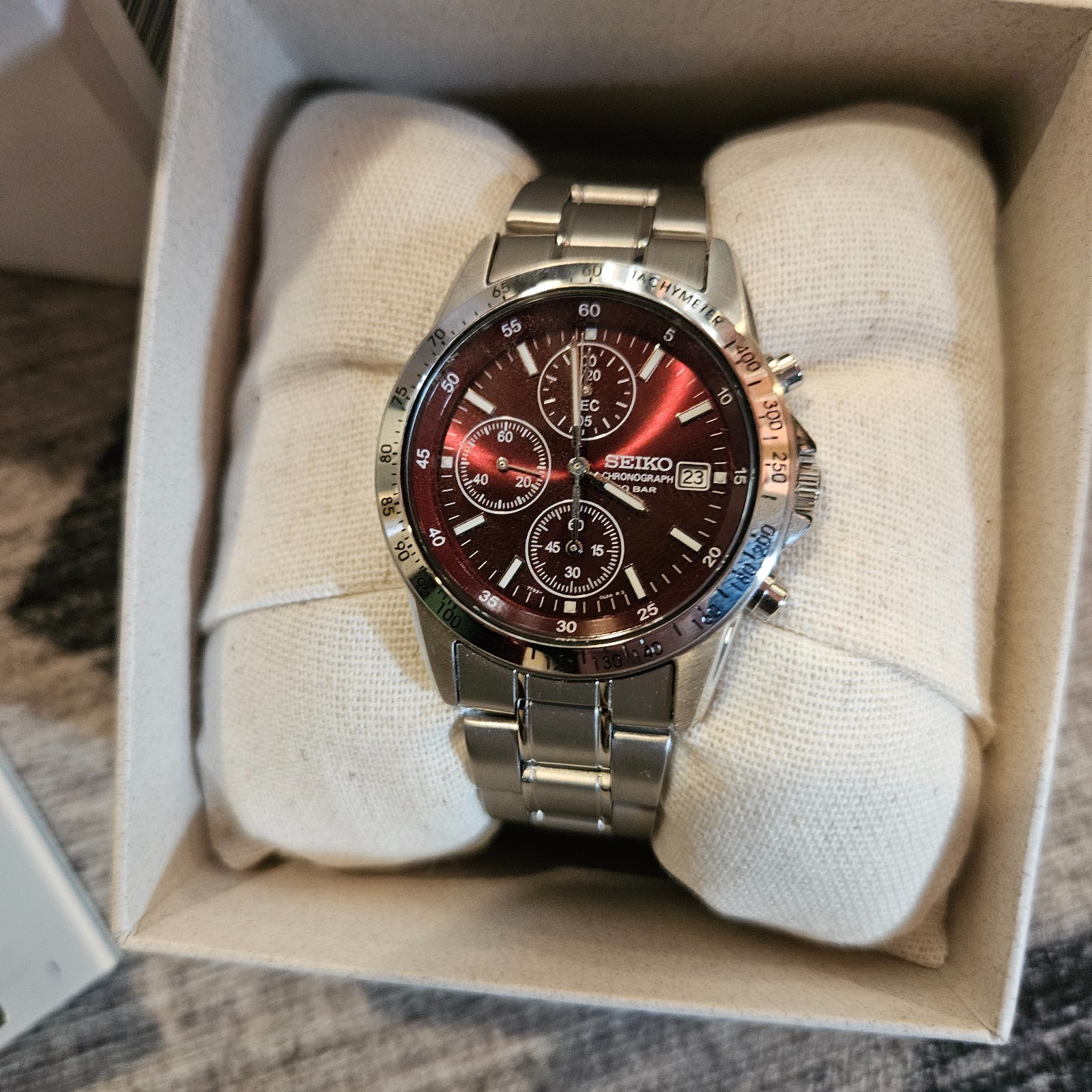 SEIKO SPIRIT SBTQ045 Box US Stock】Chronograph RED Model JDM Qz Mens Watch SEIKO SPIRIT SBTQ045 Box US Stock】Chronograph RED Model JDM Qz Mens Watch