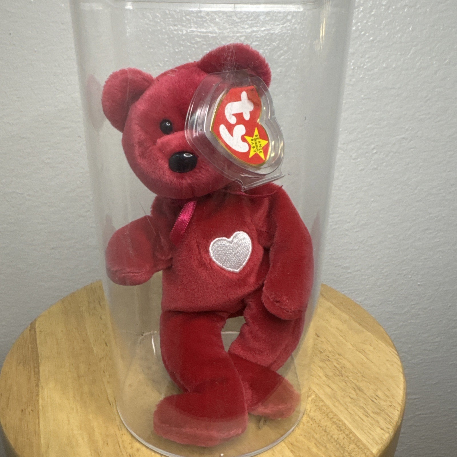 RARE Ty Beanie Babies Valentino Bear 1998 Vintage Pink Plush w/ Heart Patch Tag RARE Ty Beanie Babies Valentino Bear 1998 Vintage Pink Plush w/ Heart Patch Tag