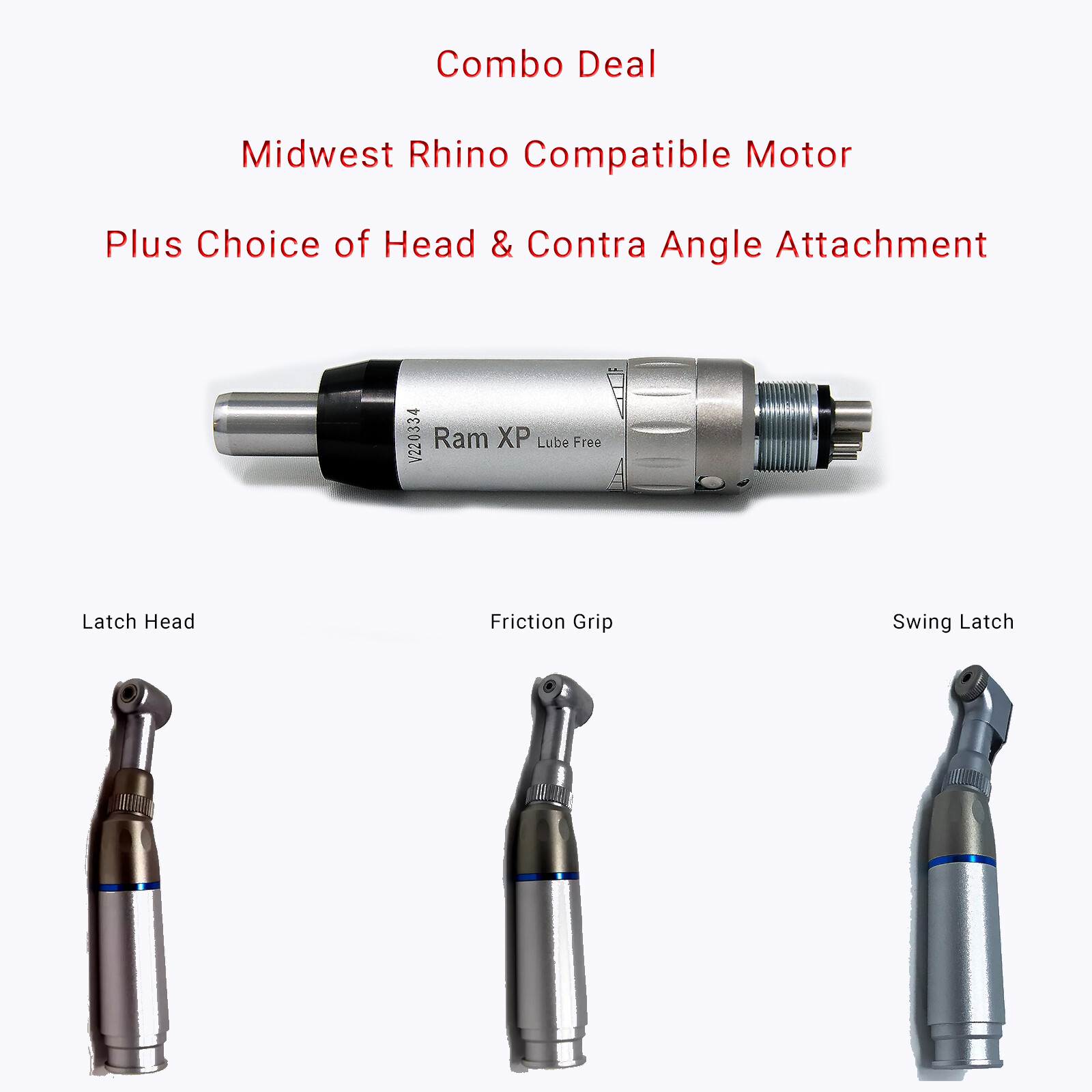 Midwest Rhino XP Compatible Motor Plus Contra Angle & Head Combo Midwest Rhino XP Compatible Motor Plus Contra Angle & Head Combo