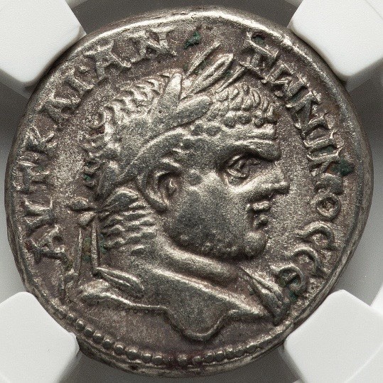 Caracalla 198-217 AD Bi Tetradrachm NGC Ch VF PHOENICIA Roman Empire Silver Coin