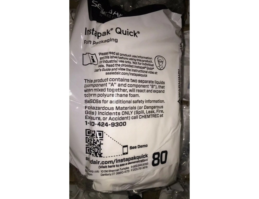 (30) Sealed Air Instapak Quick Room Temperature Expanding Foam Bag #80 (30) Sealed Air Instapak Quick Room Temperature Expanding Foam Bag #80