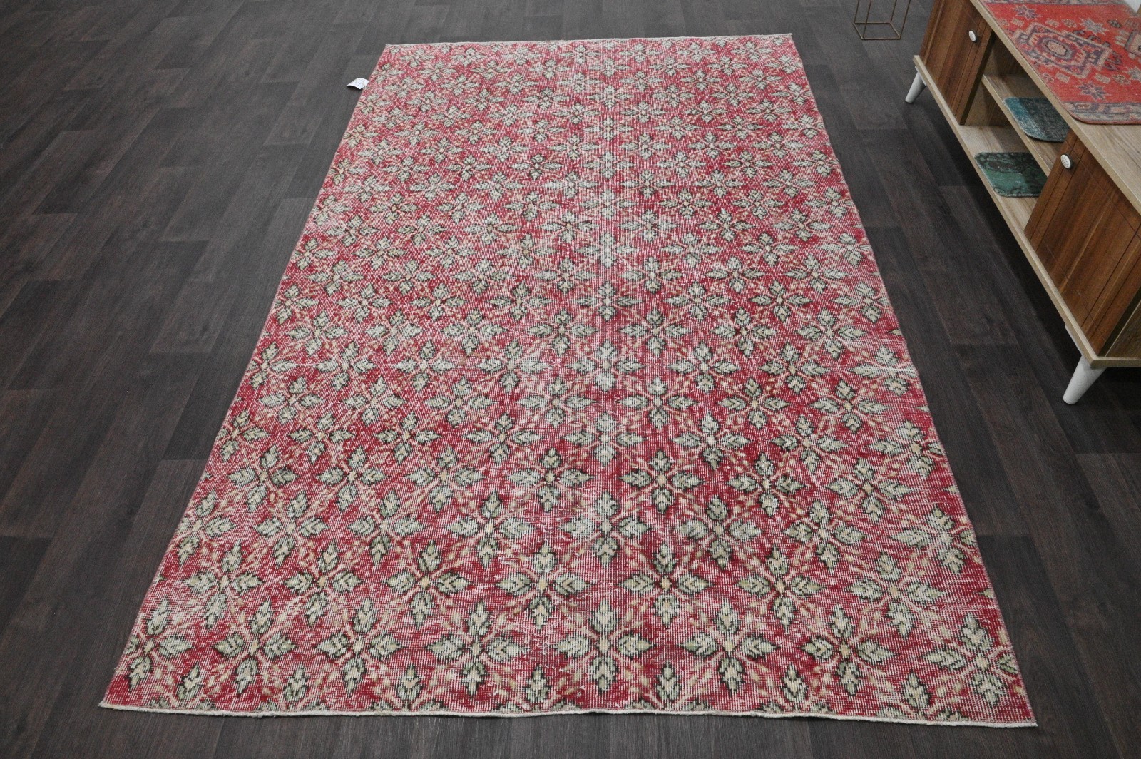 Oushak 5x8,Turkish Rug,vintage,anatolian,RED,kilim,Bohemian,handmade,wool