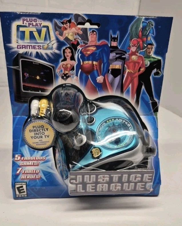 Justice League Jakks Pacific Plug & Play Electronic 5-in-1 TV Game NIB Justice League Jakks Pacific Plug & Play Electronic 5-in-1 TV Game NIB