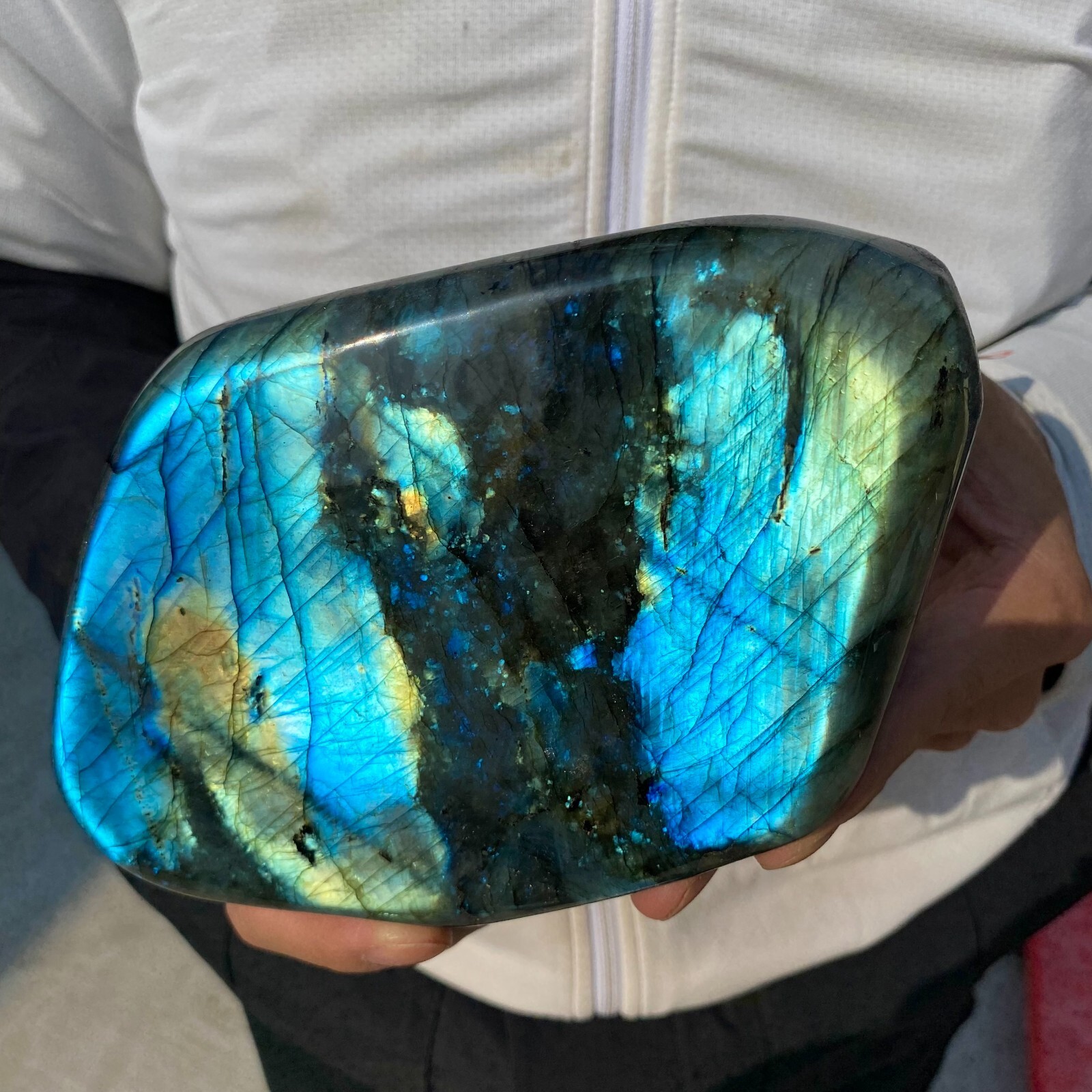 4.7lb Natural Labradorite Gorgeous Feldspar Crystal freeform Specimen Healing