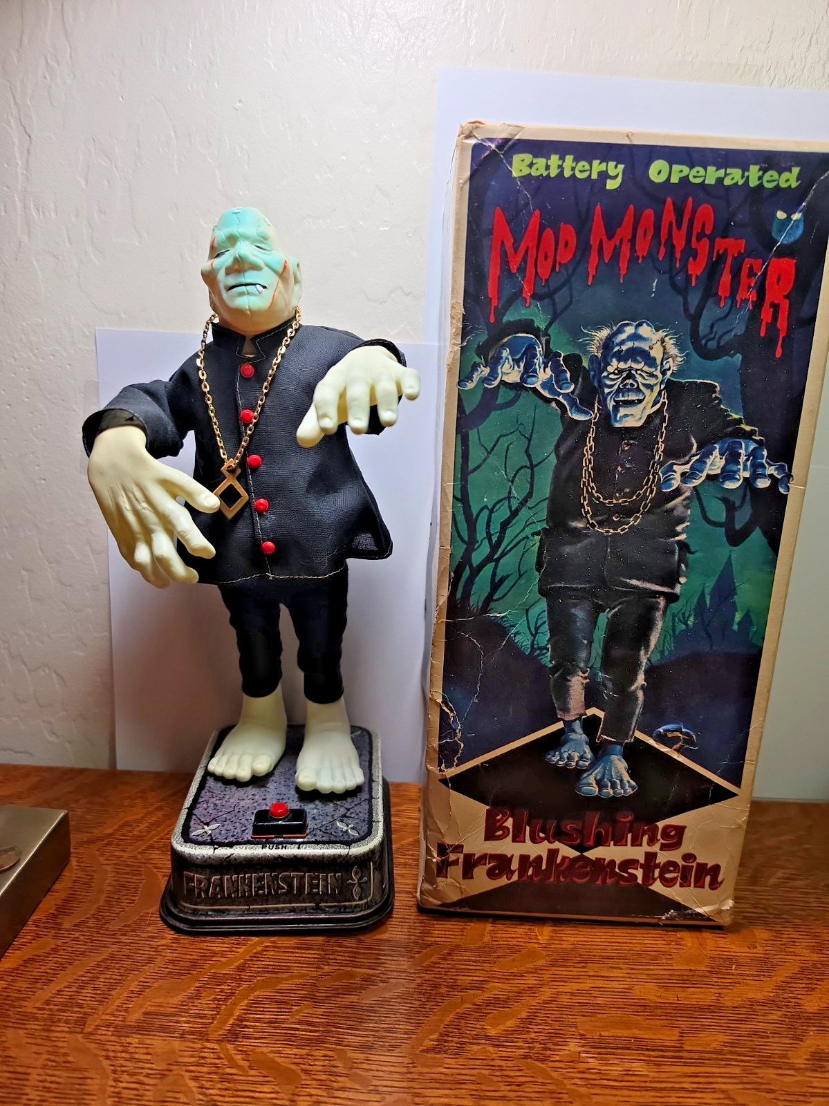 Mod Monsters BLUSHING FRANKENSTEIN Battery Operated w/ Box Vintage TN JRRDS Mod Monsters BLUSHING FRANKENSTEIN Battery Operated w/ Box Vintage TN JRRDS