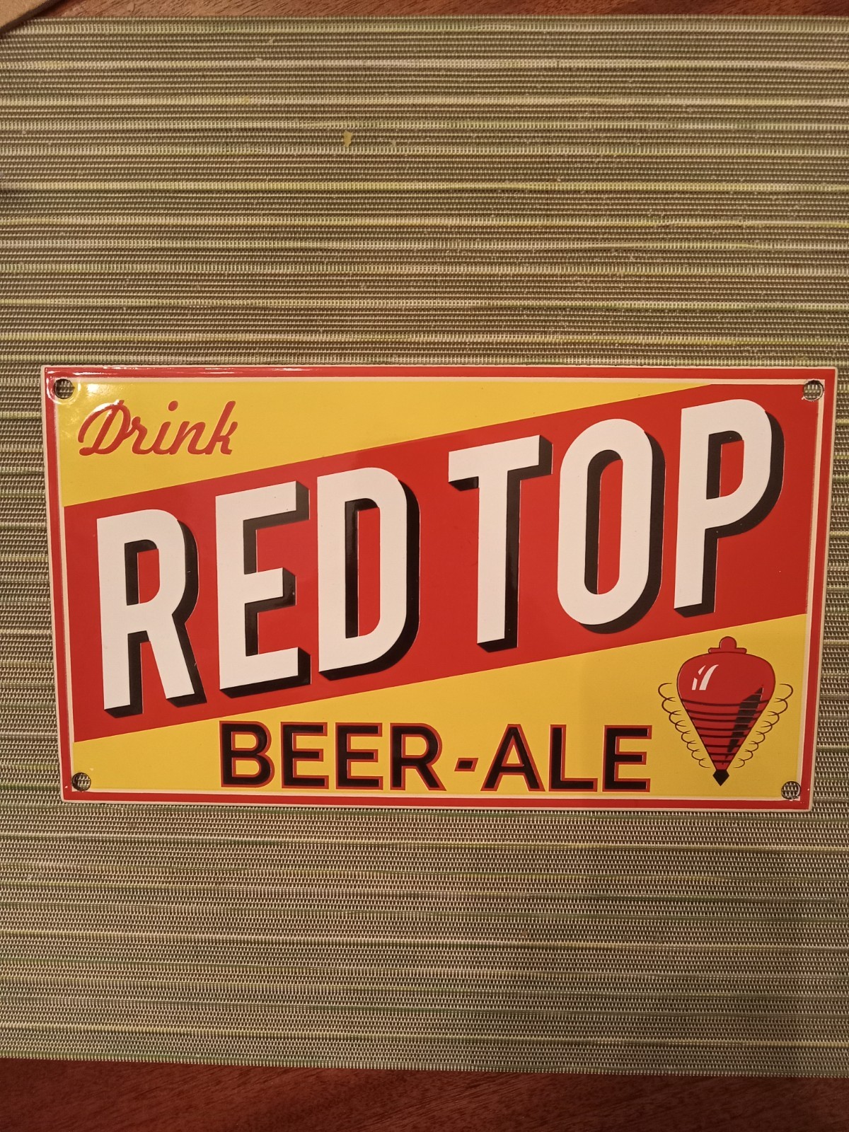 Red Top Beer-Ale Porcelain Enamel Advertising Sign Red Top Beer-Ale Porcelain Enamel Advertising Sign