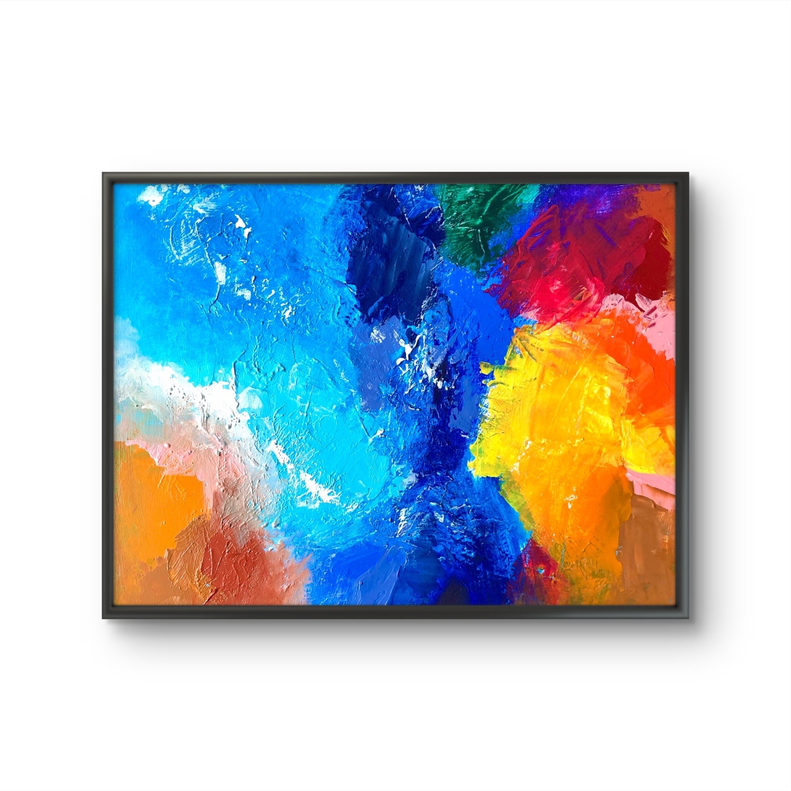 Original Abstract Painting Modern Canvas Art Vibrant Color Textured Wall Decor