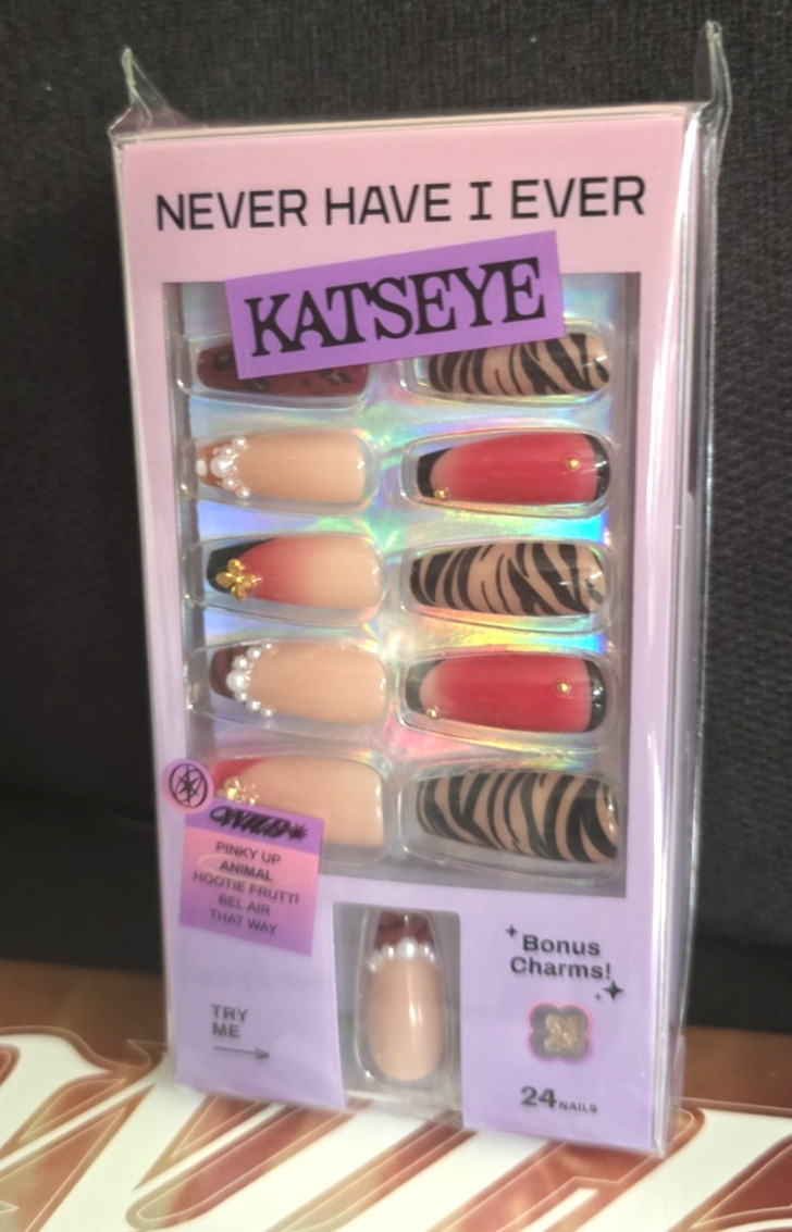 KATSEYE x Never Have I Ever Press-On Nails Animal Limited Edition 24 Pc IN HAND