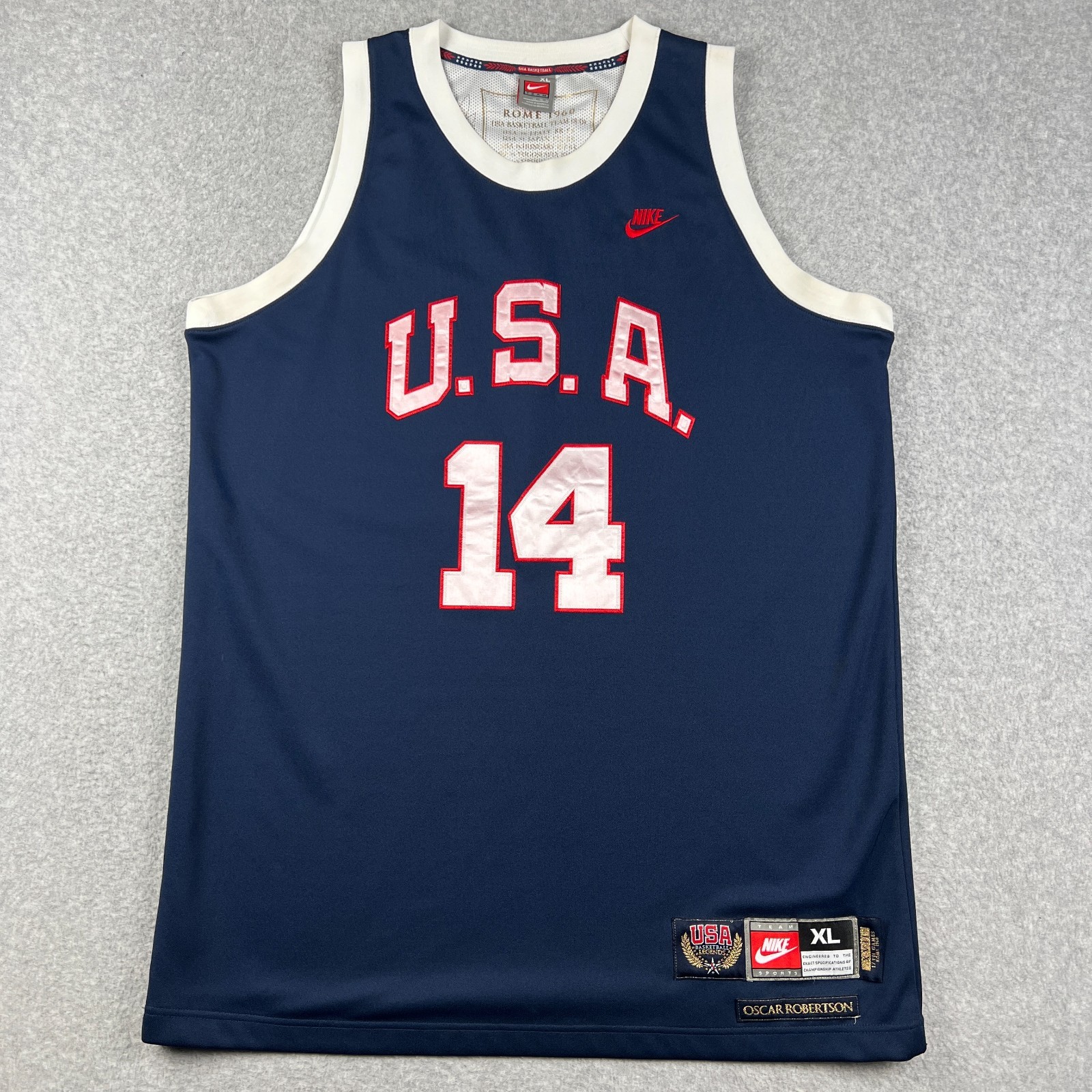 USA Basketball Nike Oscar Robertson Jersey 1960 Rome Olympics XL Blue Legends USA Basketball Nike Oscar Robertson Jersey 1960 Rome Olympics XL Blue Legends
