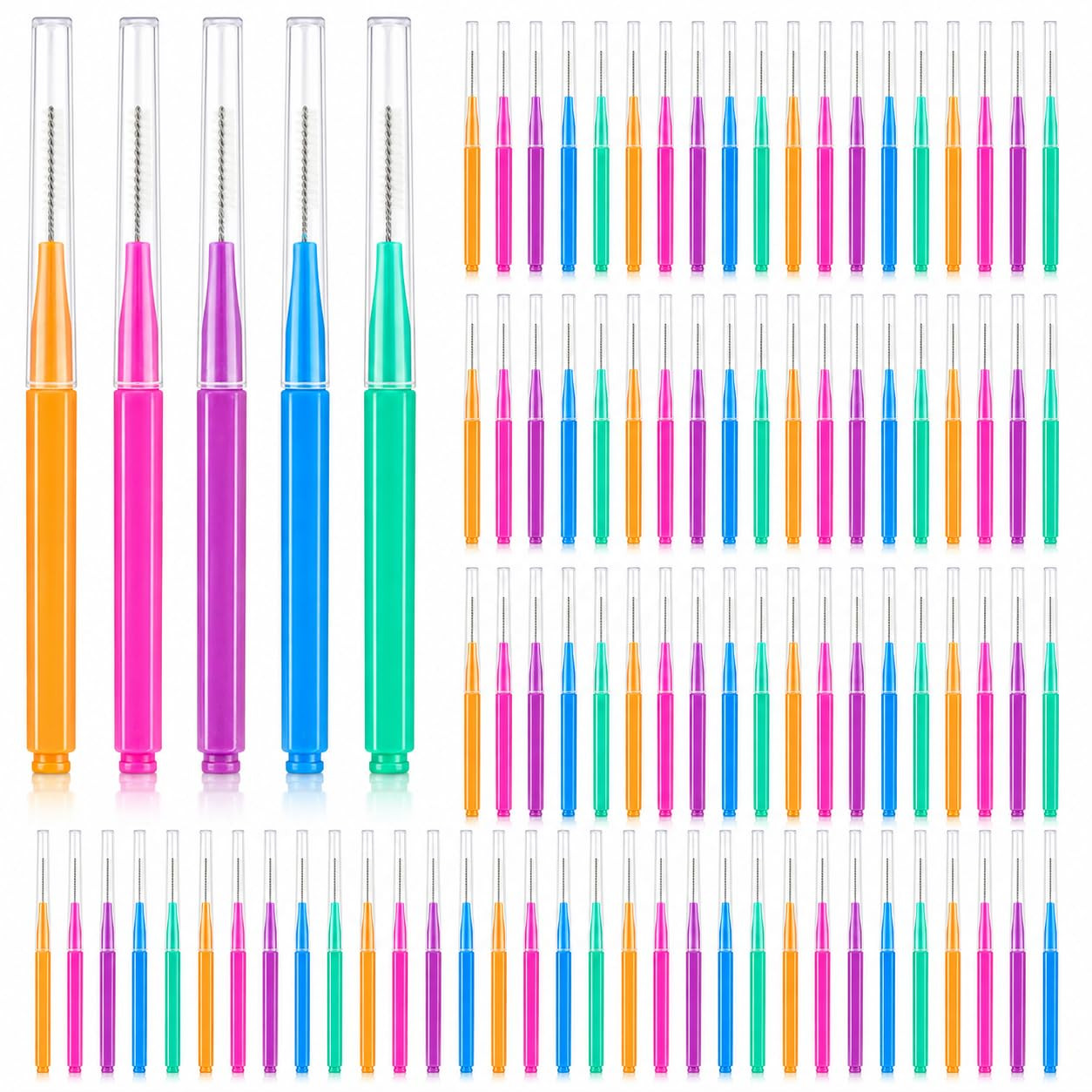 RAINFLOW 100 Pieces Interdental Brushes for Braces, Dental Floss Picks | Disposa RAINFLOW 100 Pieces Interdental Brushes for Braces, Dental Floss Picks | Disposa