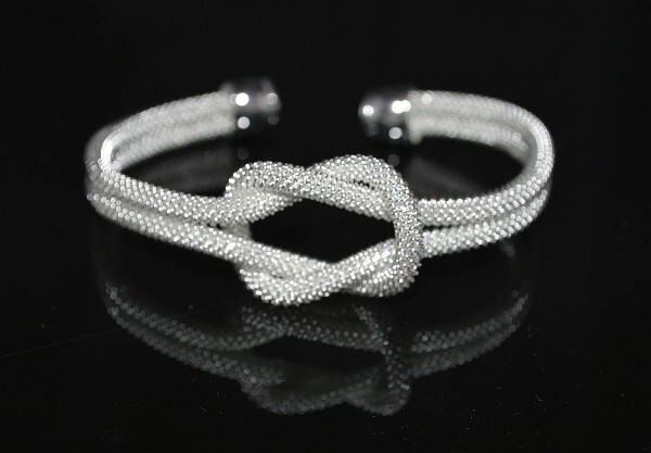 Knot bangle infinity white Beach 925 silver  forever love Friendship