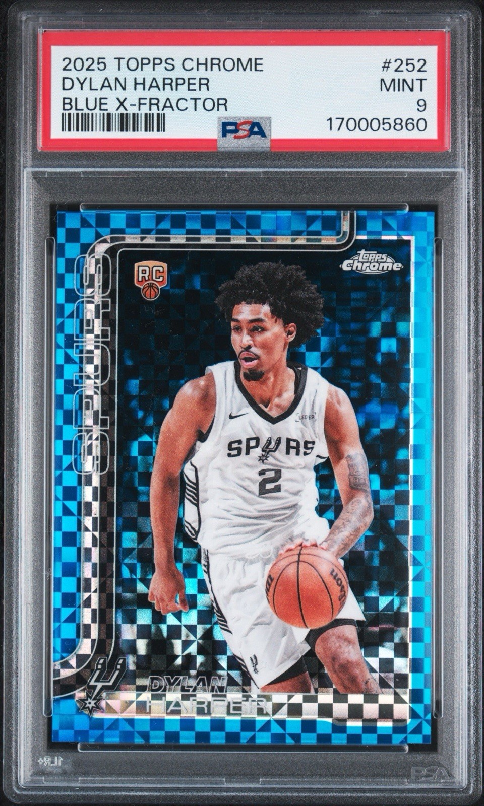 ✅ 2025-26 Topps Chrome Dylan Harper Blue Refractor Rookie RC #/150 Spurs PSA 9 ✅ 2025-26 Topps Chrome Dylan Harper Blue Refractor Rookie RC #/150 Spurs PSA 9