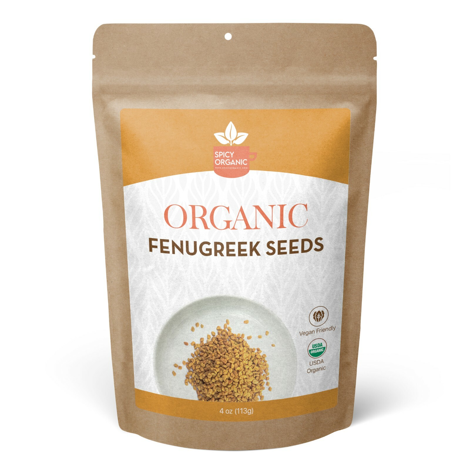 Organic Fenugreek Seeds (4 oz) - Gluten Free, Non-GMO, Whole Methi Seeds