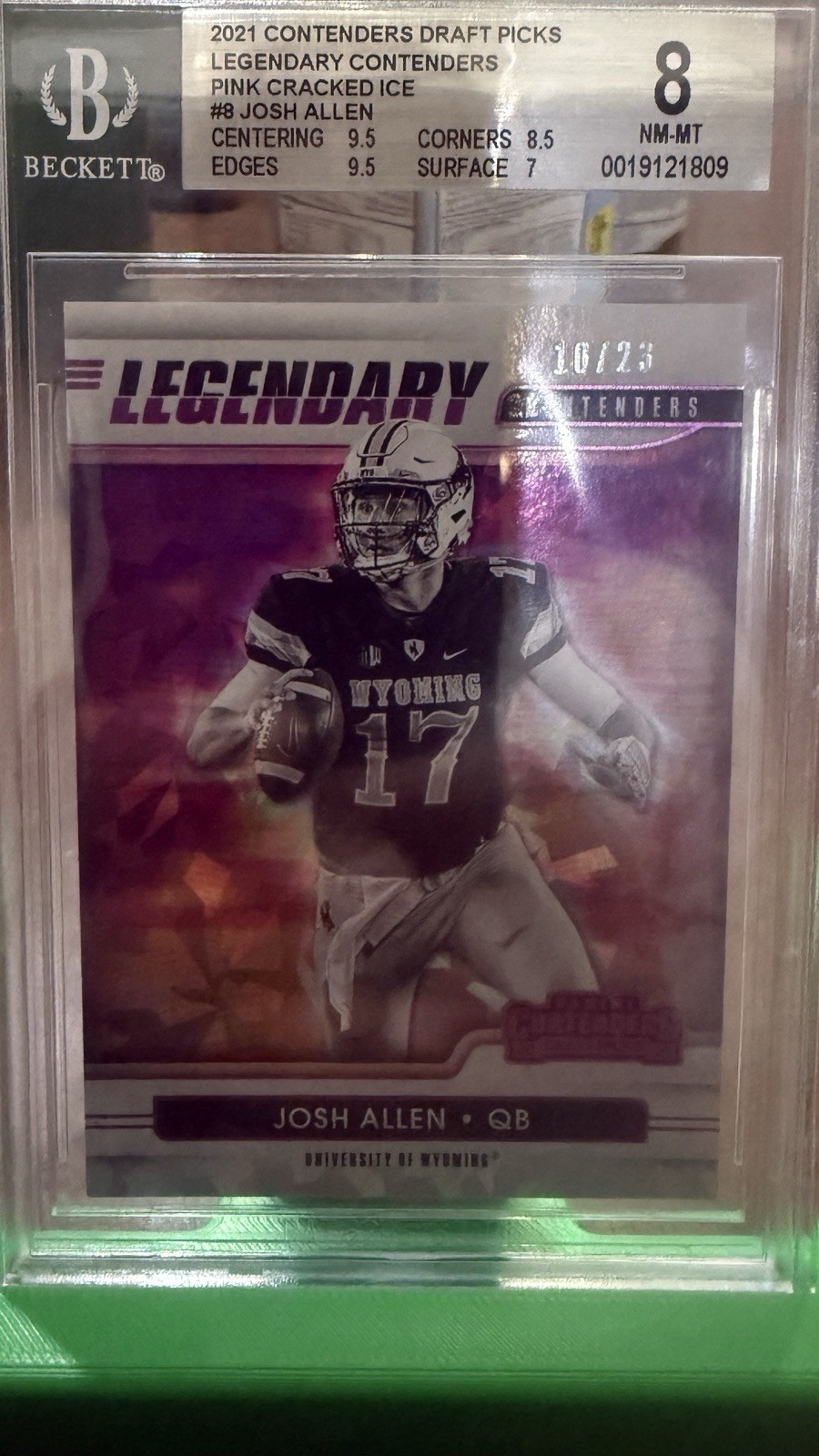 Panini 2021 Contenders Draft Picks Josh Allen Pink Cracked Ice #8 /23 BGS 8 Panini 2021 Contenders Draft Picks Josh Allen Pink Cracked Ice #8 /23 BGS 8