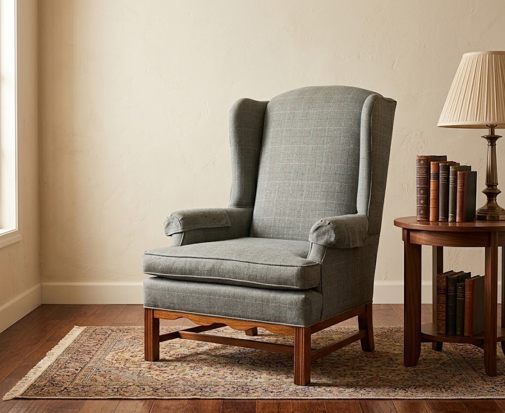 Vintage Marlow Furniture Classic Wingback Accent Chair Upholstered Vintage Marlow Furniture Classic Wingback Accent Chair Upholstered