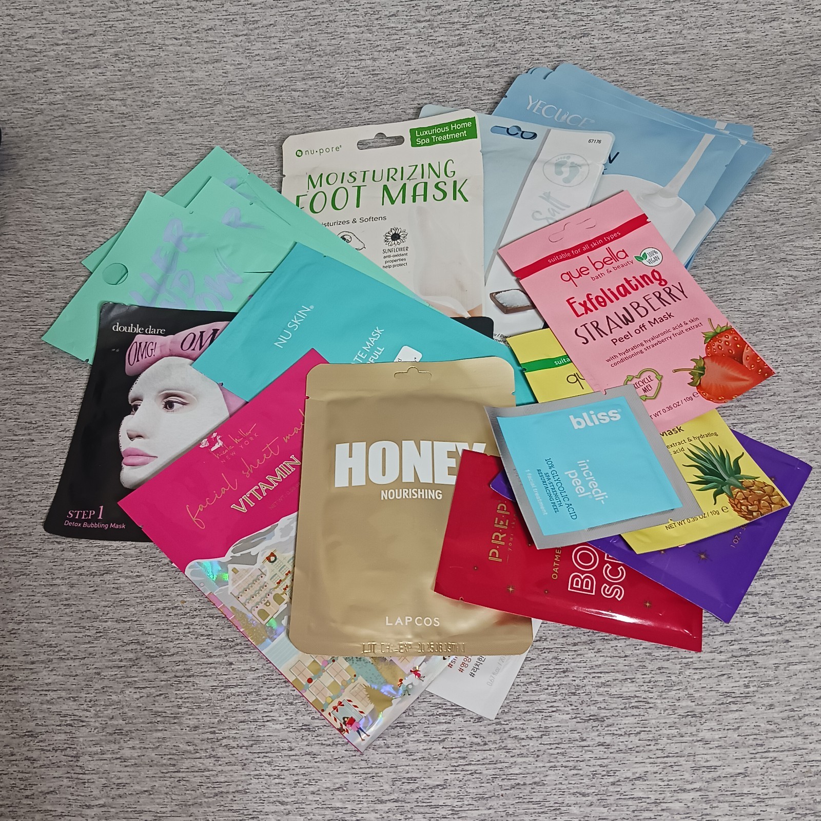 20 Assorted Hydrating Face Masks Sheets Foot + More Mixed Lot 20 Assorted Hydrating Face Masks Sheets Foot + More Mixed Lot
