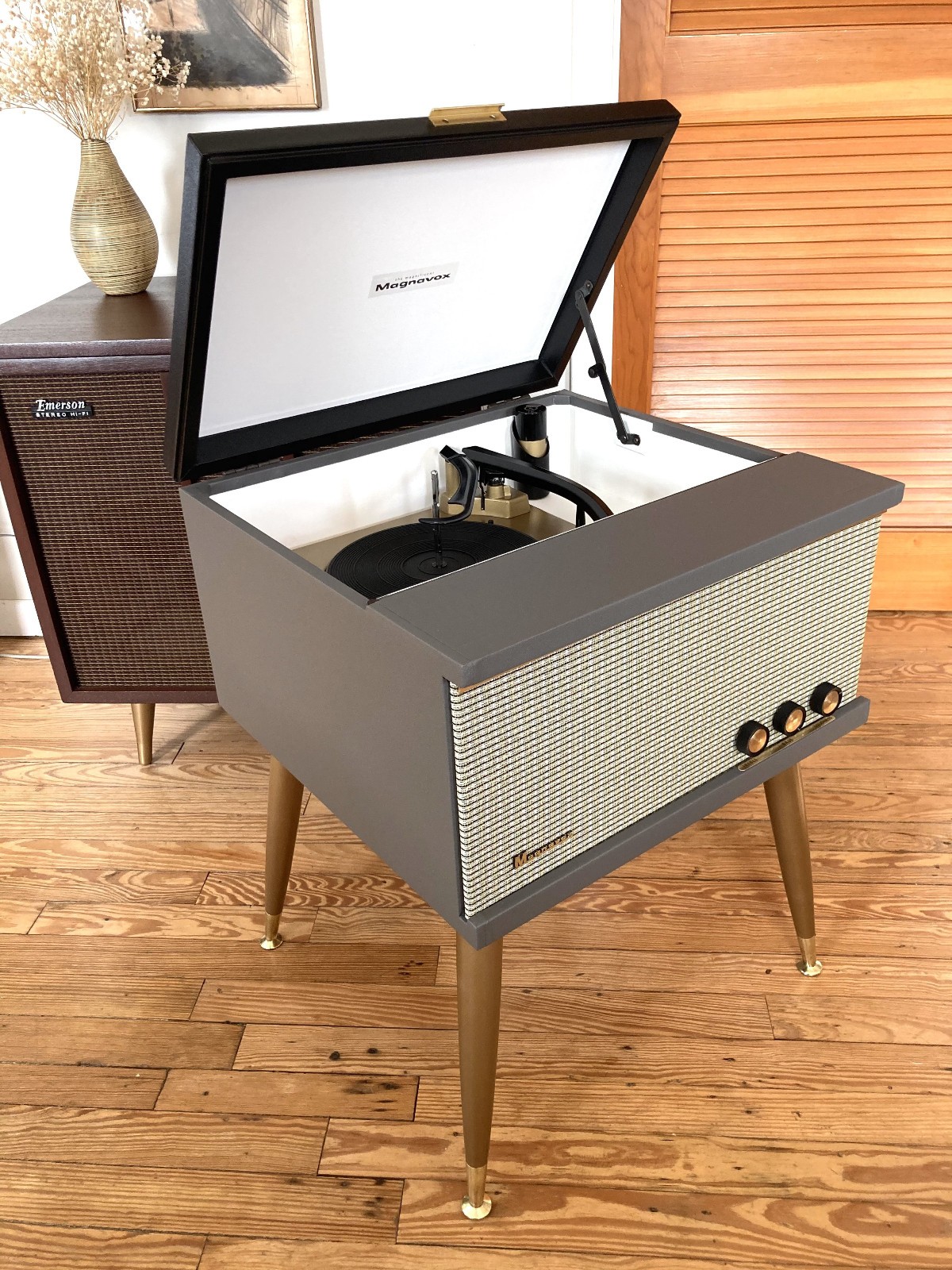 Vtg 50s Magnavox Tube Record Player Console Mid Century Modern Restored Jimmy O