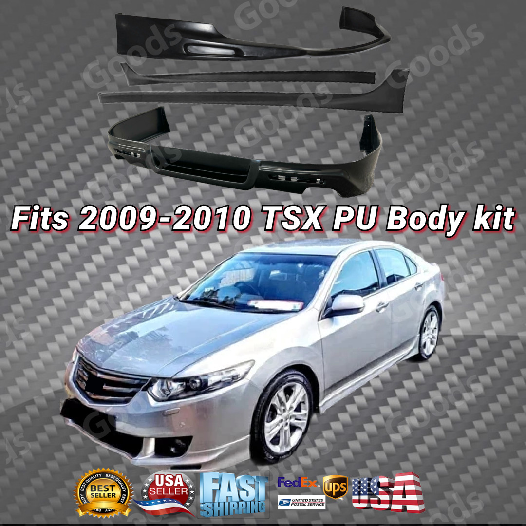For 09-10 Acura TSX PU Type-S Style Body Set Front Lip Side Skirts Rear Diffuser