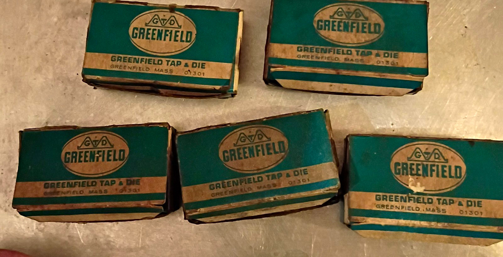 Vintage GTD Greenfield Hand Tap Set Lot of 5 Boxes HSS USA Machinist Tools