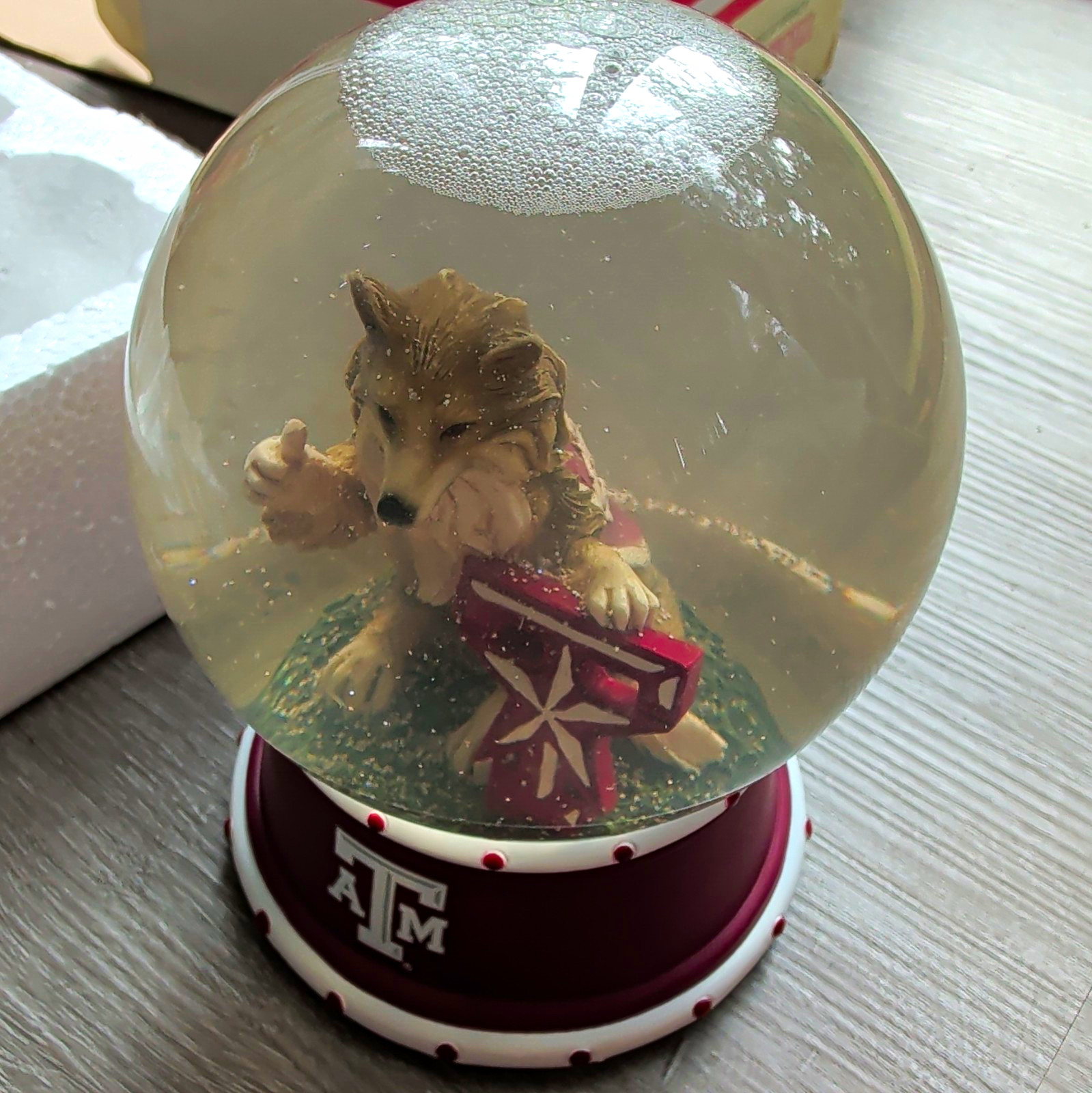 Vintage 2002 Texas A&M Aggies Musical Water Globe Snow Globe Sankyo Music Box