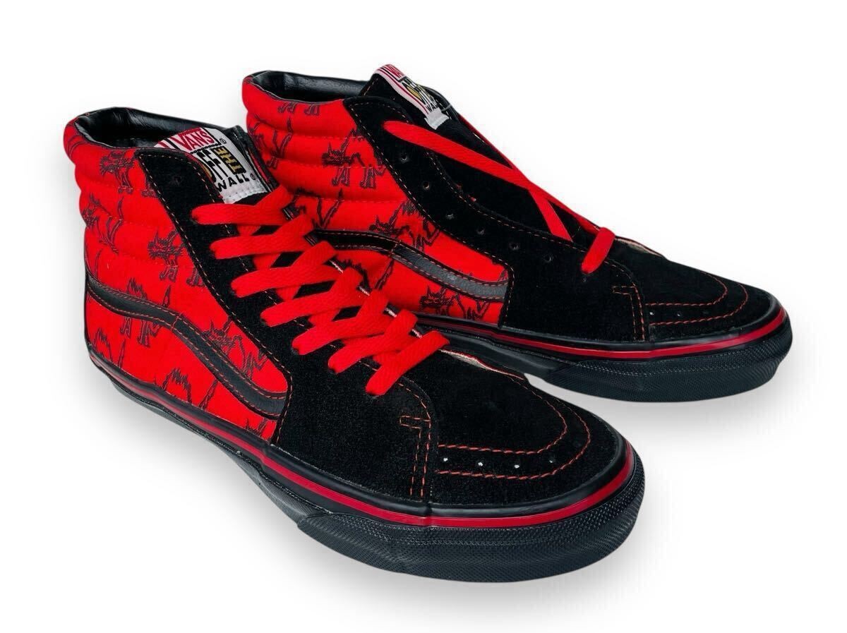 Deadstock Vtg 00\'s Vans M.W.O.B.H.M. Sk8-Hi Black Red without box Men Us8.5