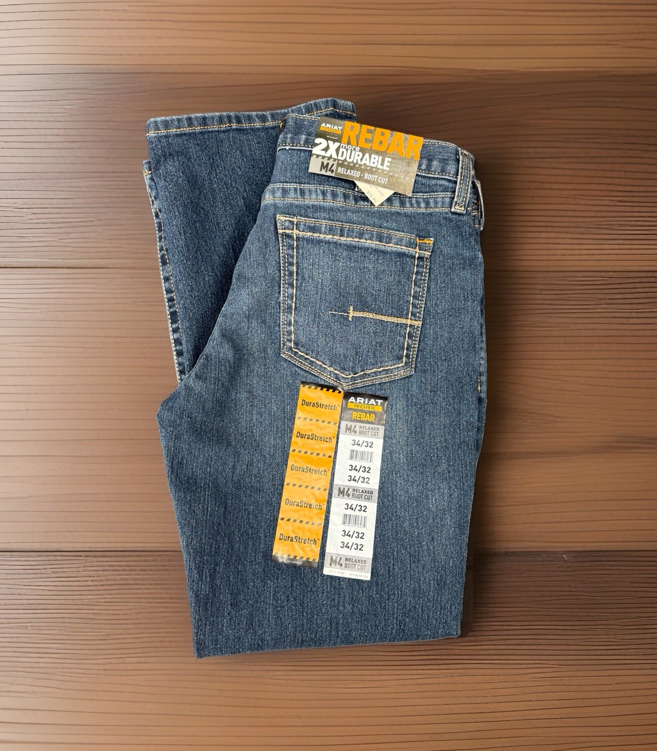 Ariat Rebar M4 Jeans Mens 34x32 Relaxed Boot Cut DuraStretch Work NWT 10016220