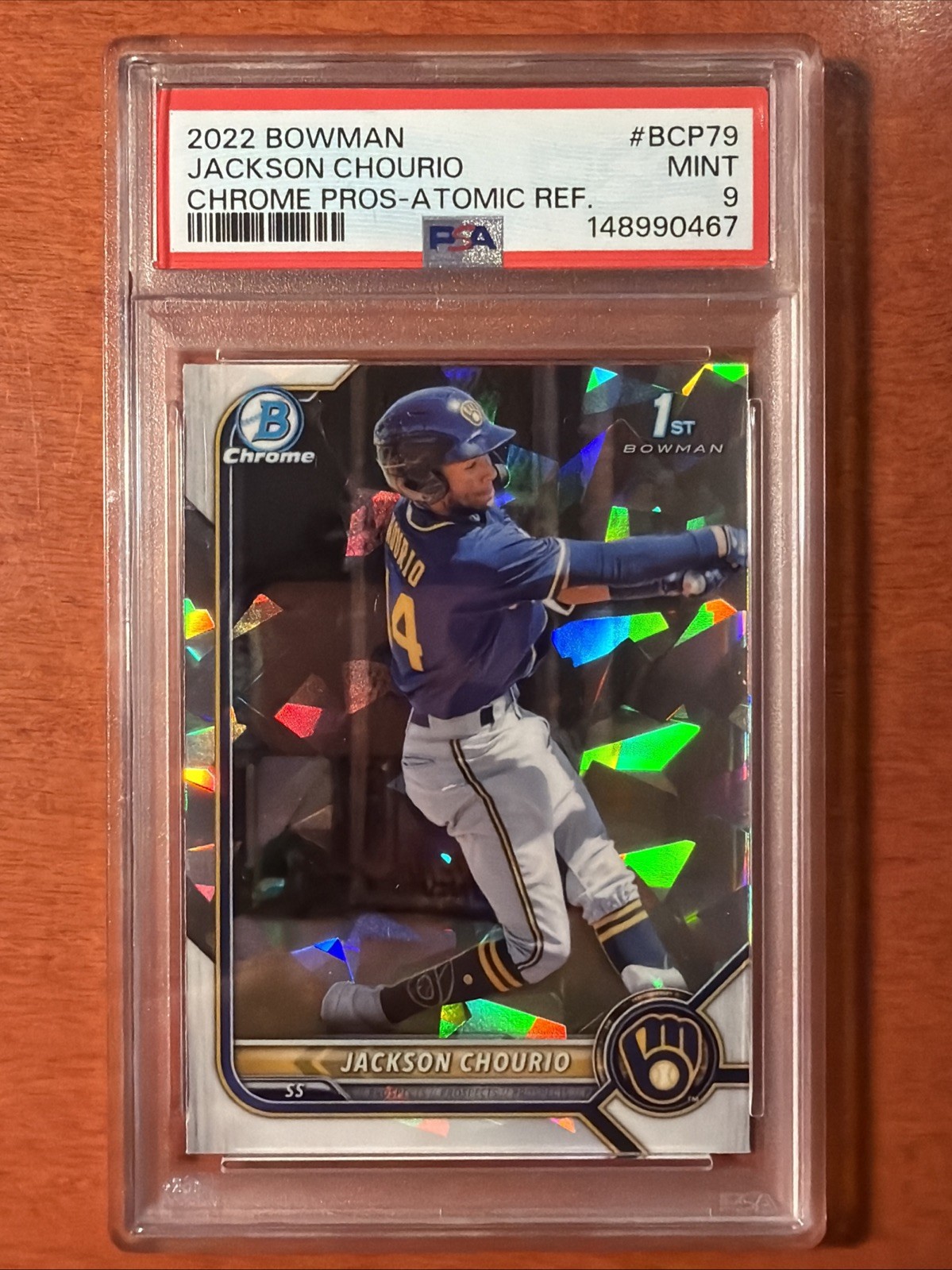 2022 1st BOWMAN CHROME PROSPECTS ATOMIC REFRACTOR #BCP79 JACKSON CHOURIO PSA 9🔥 2022 1st BOWMAN CHROME PROSPECTS ATOMIC REFRACTOR #BCP79 JACKSON CHOURIO PSA 9🔥