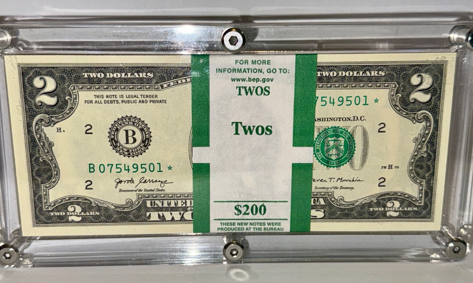 2017A Two Dollar Star Note Pack Sealed Acrylic Box Crisp Uncirculated Rare Rare
