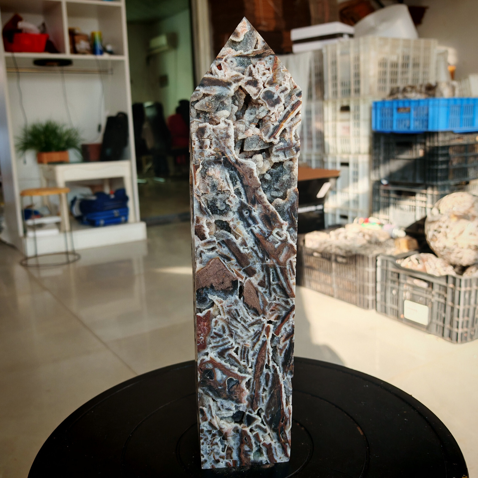 9.46LB Polishing and repairing of natural sphalerite crystal columns 4300g