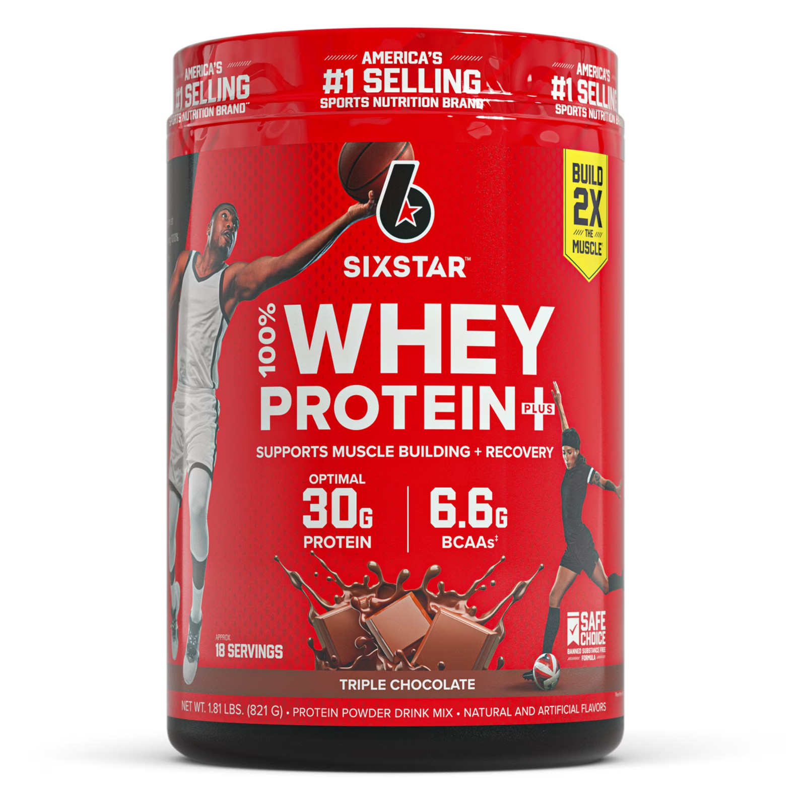Six Star Pro Nutrition Whey Protein Powder Plus Triple Chocolate 30g 1.81 lb