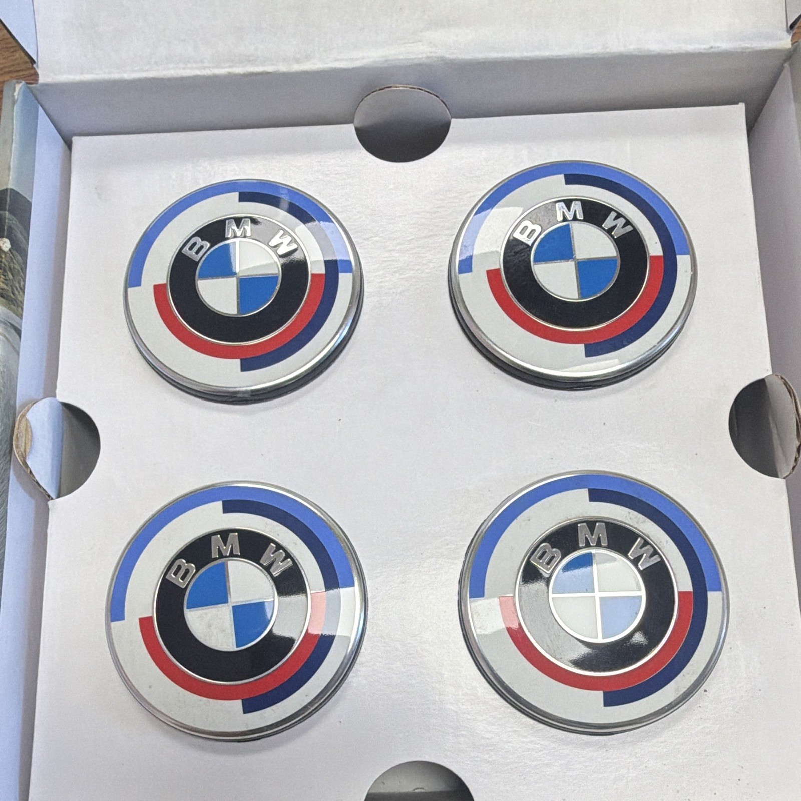 BMW 50th Anniversary Center Caps 56mm Set BMW 50th Anniversary Center Caps 56mm Set