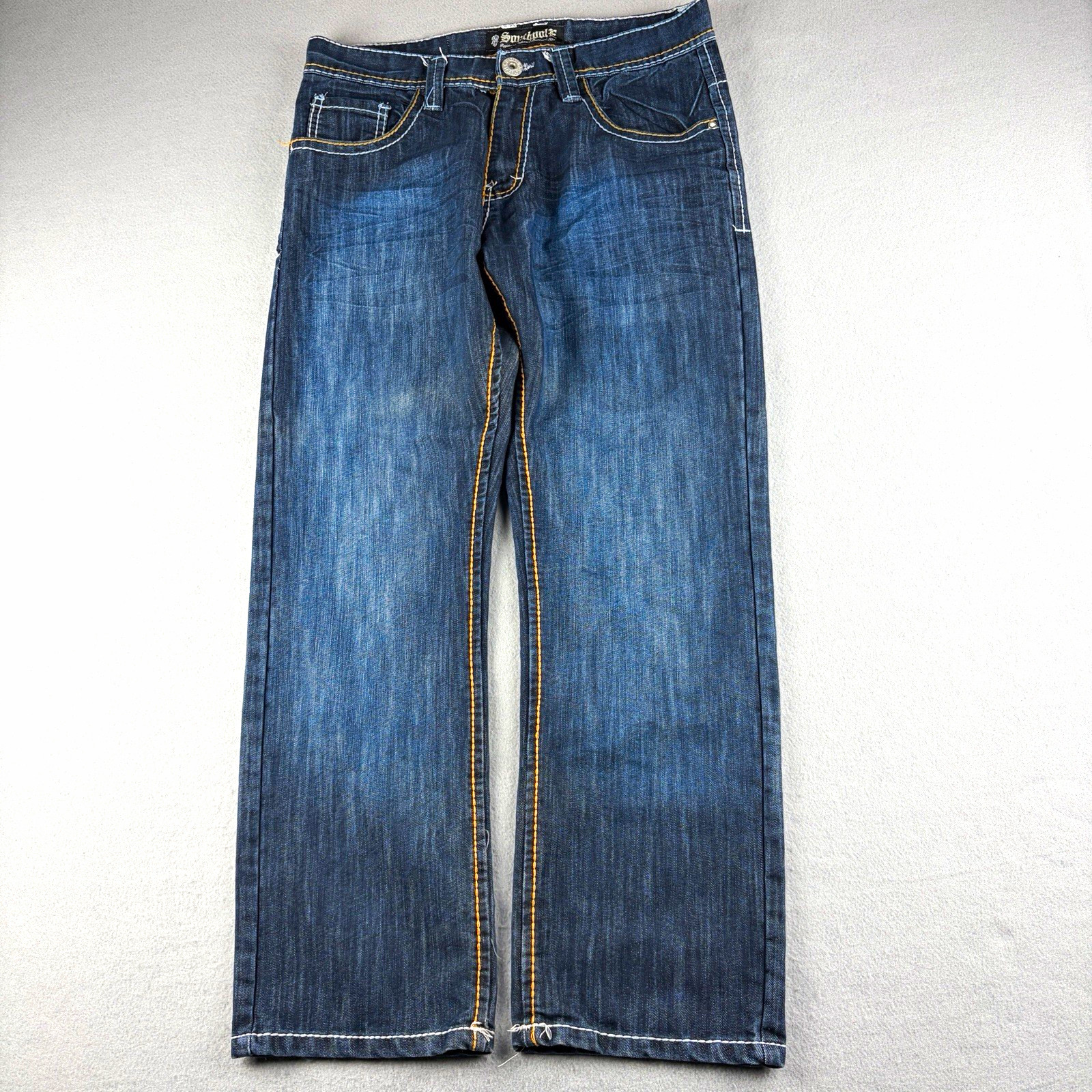 Vintage Y2K Southpole Jeans Men’s 34x30 Dark Wash Contrast Stitch Hip Hop