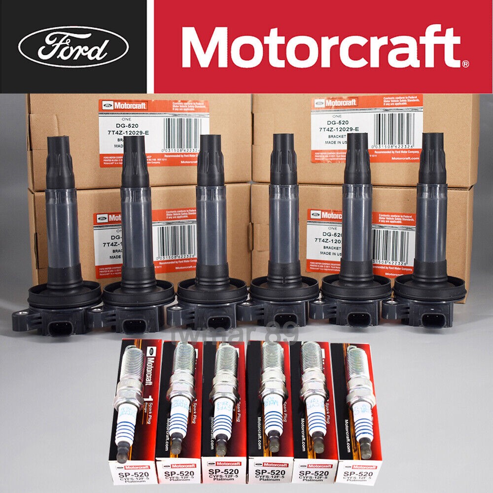 OEM 6P Ignition Coil DG520 + 6P Spark Plug SP520 For 2010-14 Edge 3.7L UF553 USA OEM 6P Ignition Coil DG520 + 6P Spark Plug SP520 For 2010-14 Edge 3.7L UF553 USA