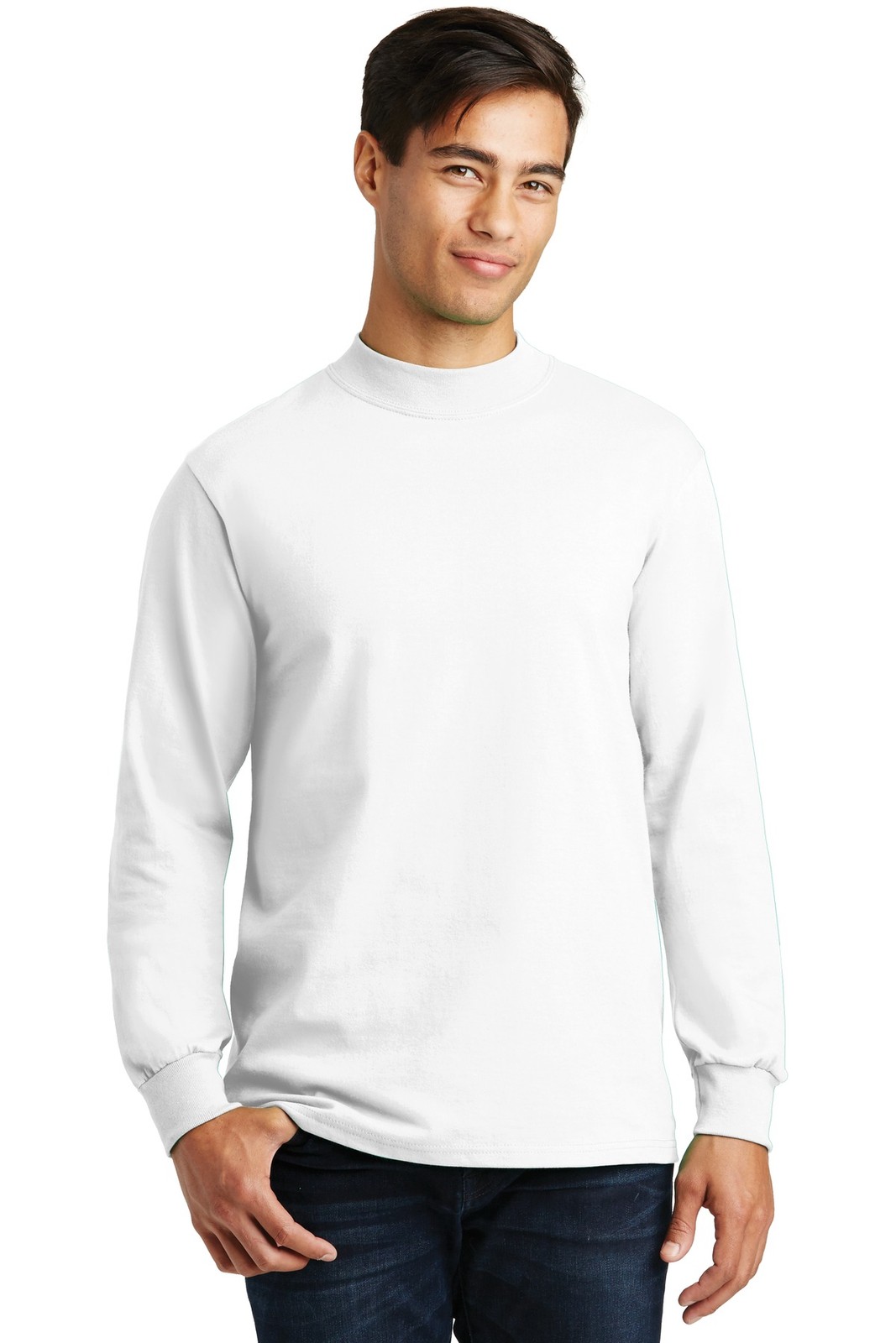 Port & Company PC61M Men's Long Sleeve Essential Mock Turtleneck T-Shirt