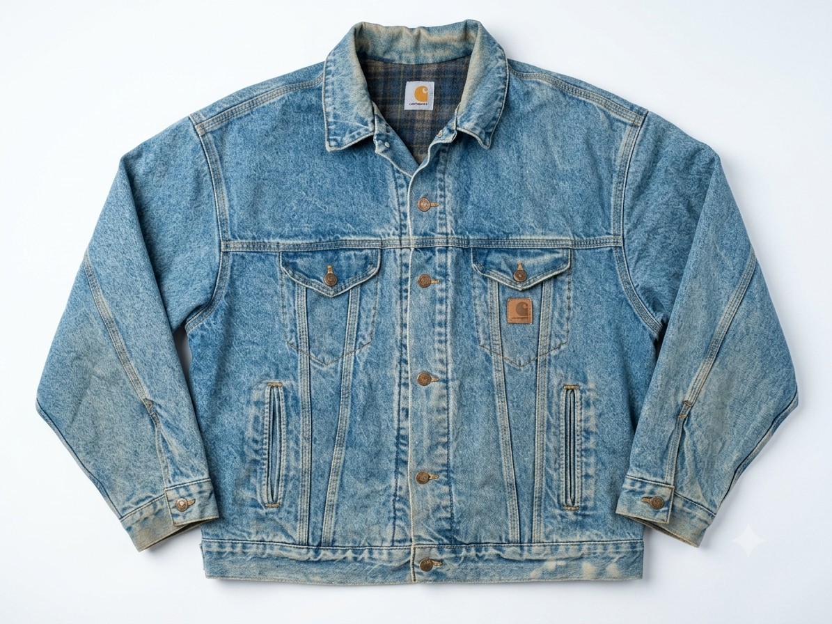 Vintage Carhartt J11 Denim Trucker Jacket Men’s XL Blanket Lined Blue 90’s USA