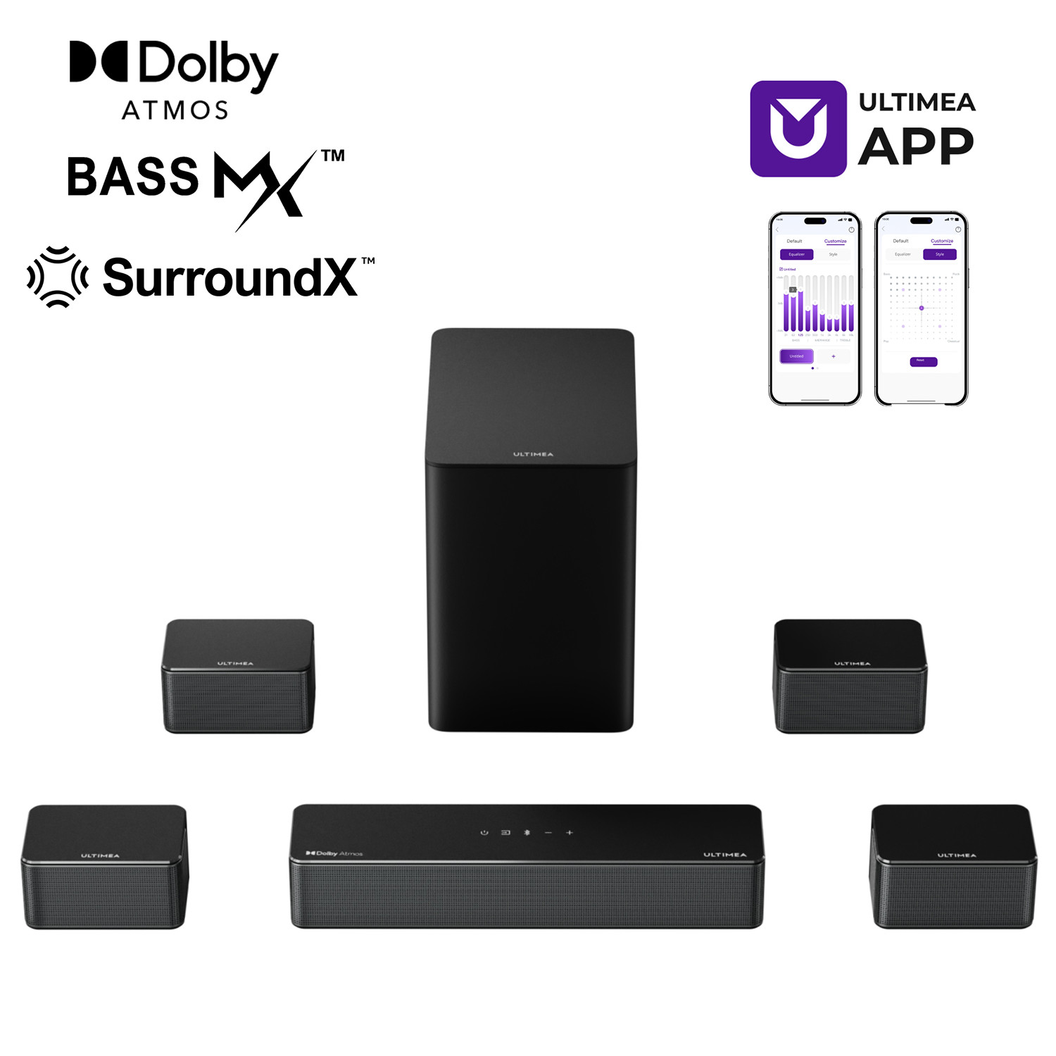 ULTIMEA Poseidon D80 7.1 Dolby Atmos Soundbar with 6.5