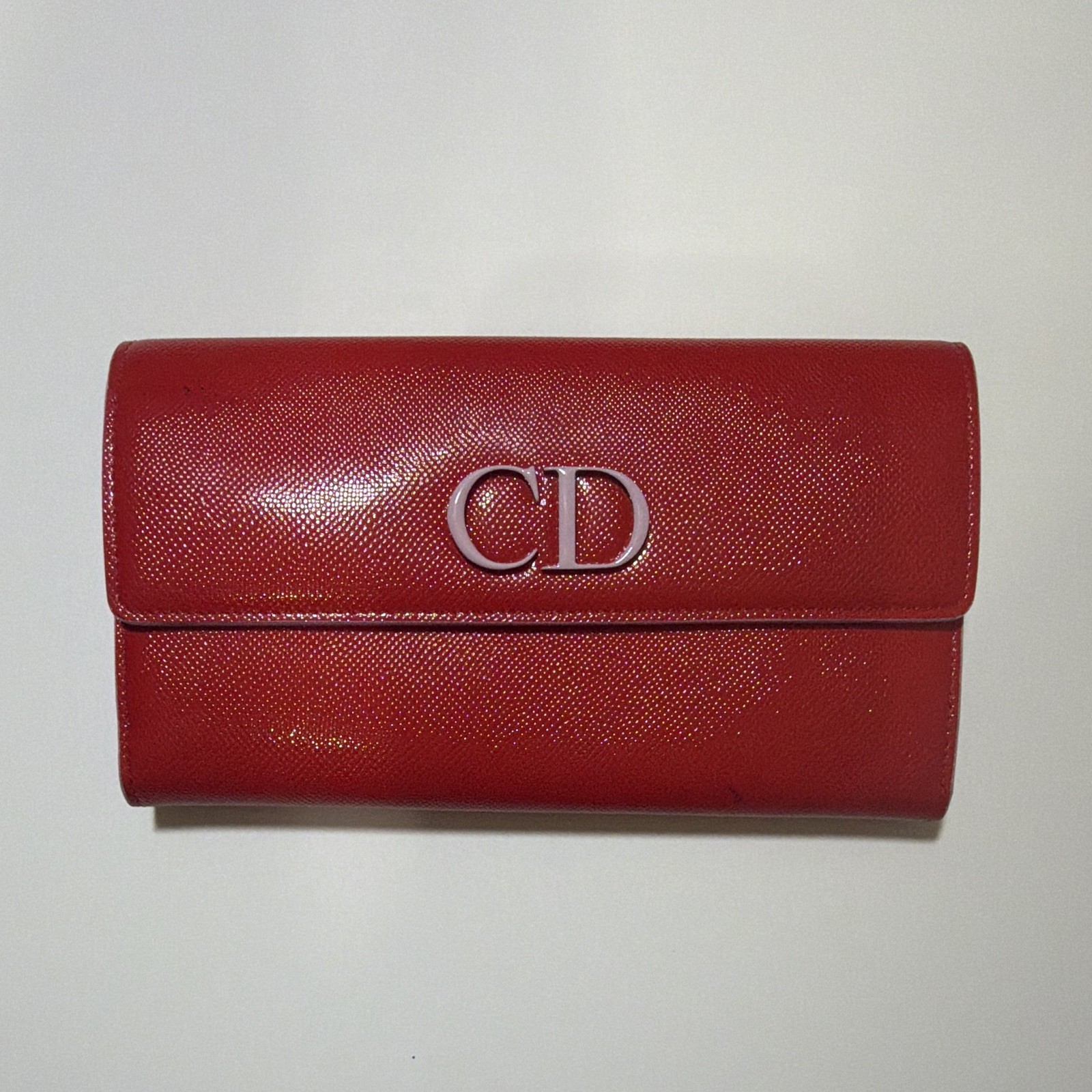 Dior Women’s Red Wallet CD Logo Flap Snap, Purple Interior, Zipper Coin Dior Women’s Red Wallet CD Logo Flap Snap, Purple Interior, Zipper Coin