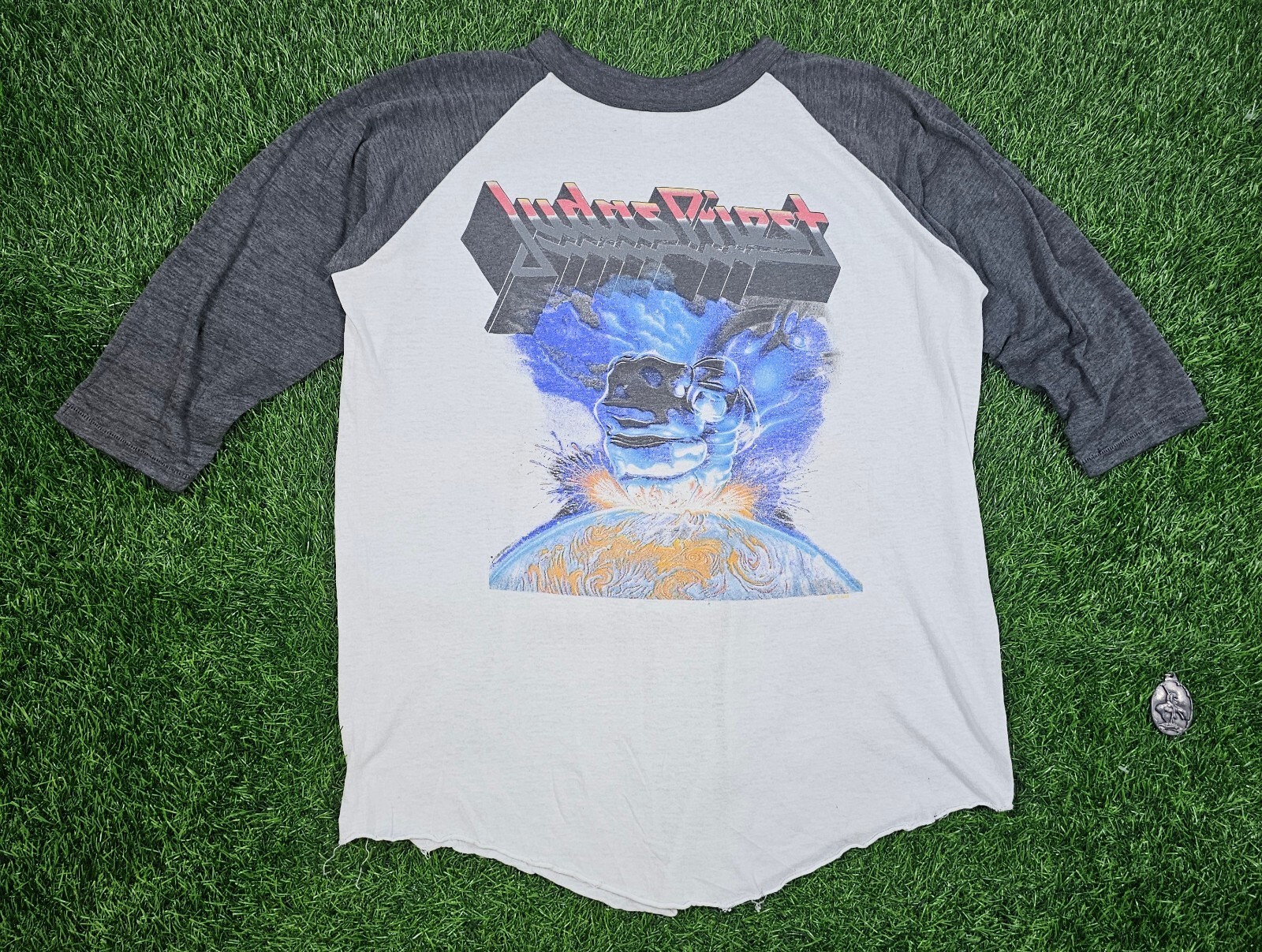 Faded Vtg \'88 Judas Priest Ram It Down Concert Tour Ringer Baseball Tee Large Faded Vtg \'88 Judas Priest Ram It Down Concert Tour Ringer Baseball Tee Large