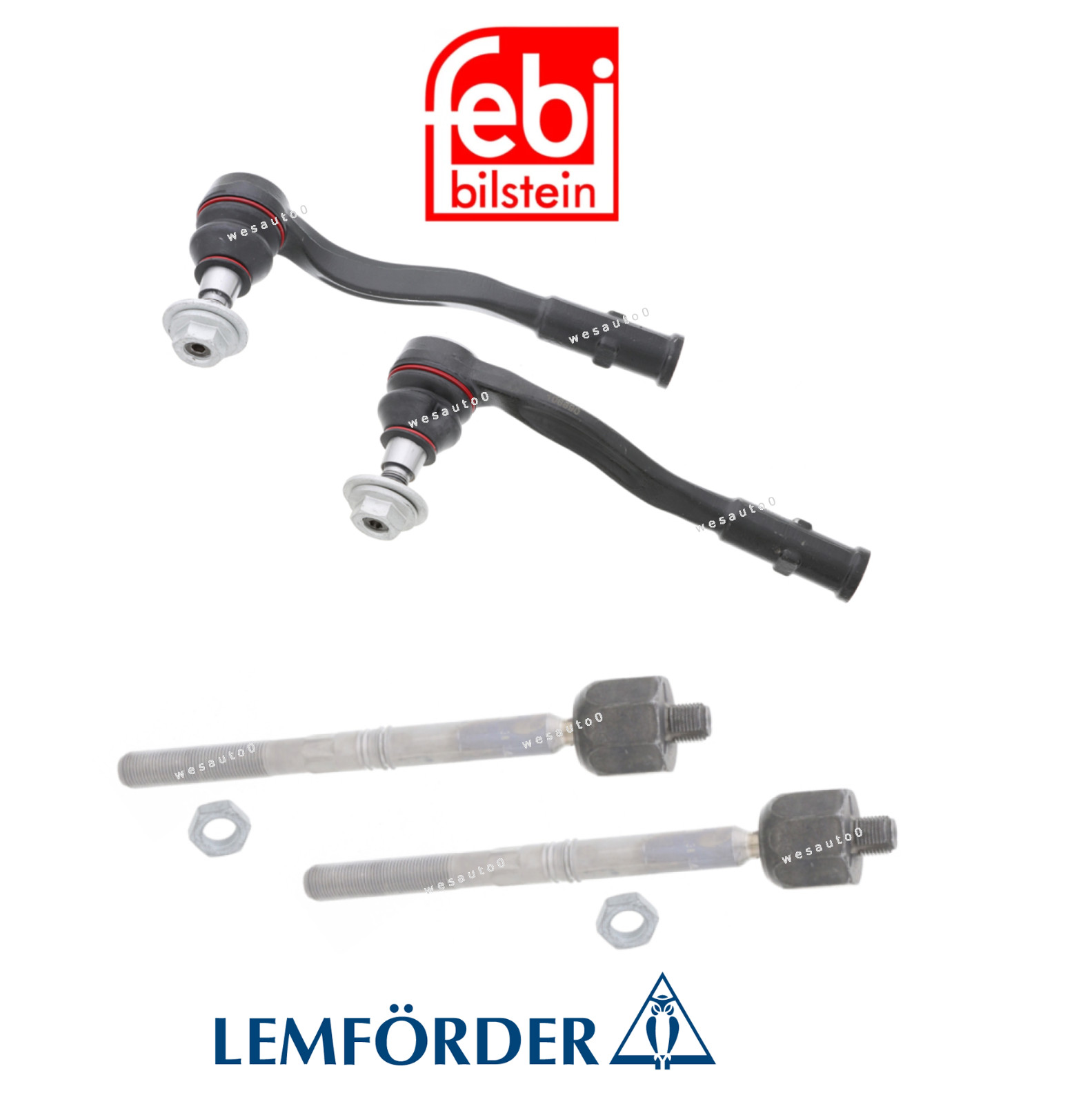 Tie Rod Inner Outer Lt/Rt 4pc OE Febi Lemforder for Audi Q7 Q8