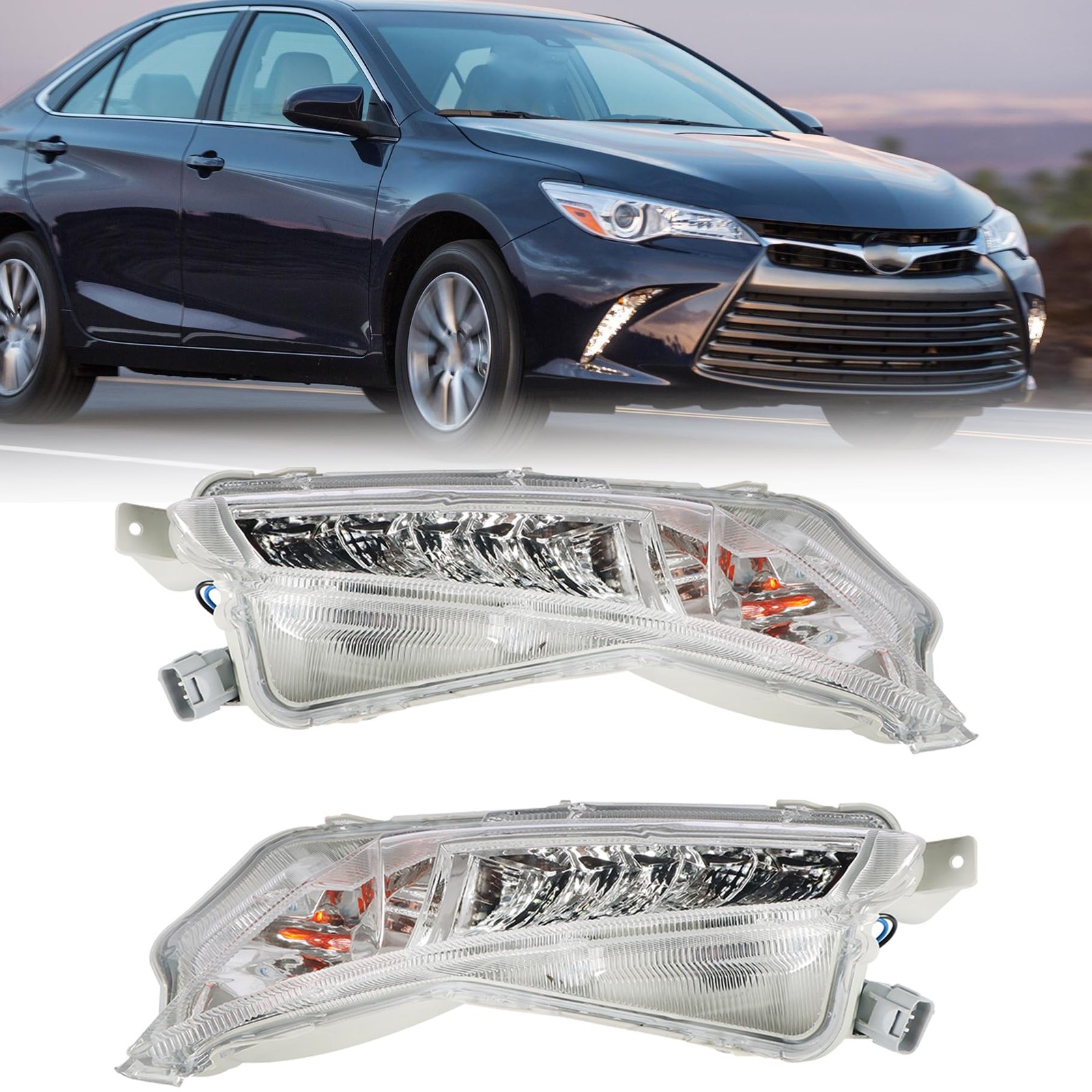 1 Pair Turn Signal Lights w/ Daytime Running Fog For Camry XLE XSE 2015-2017