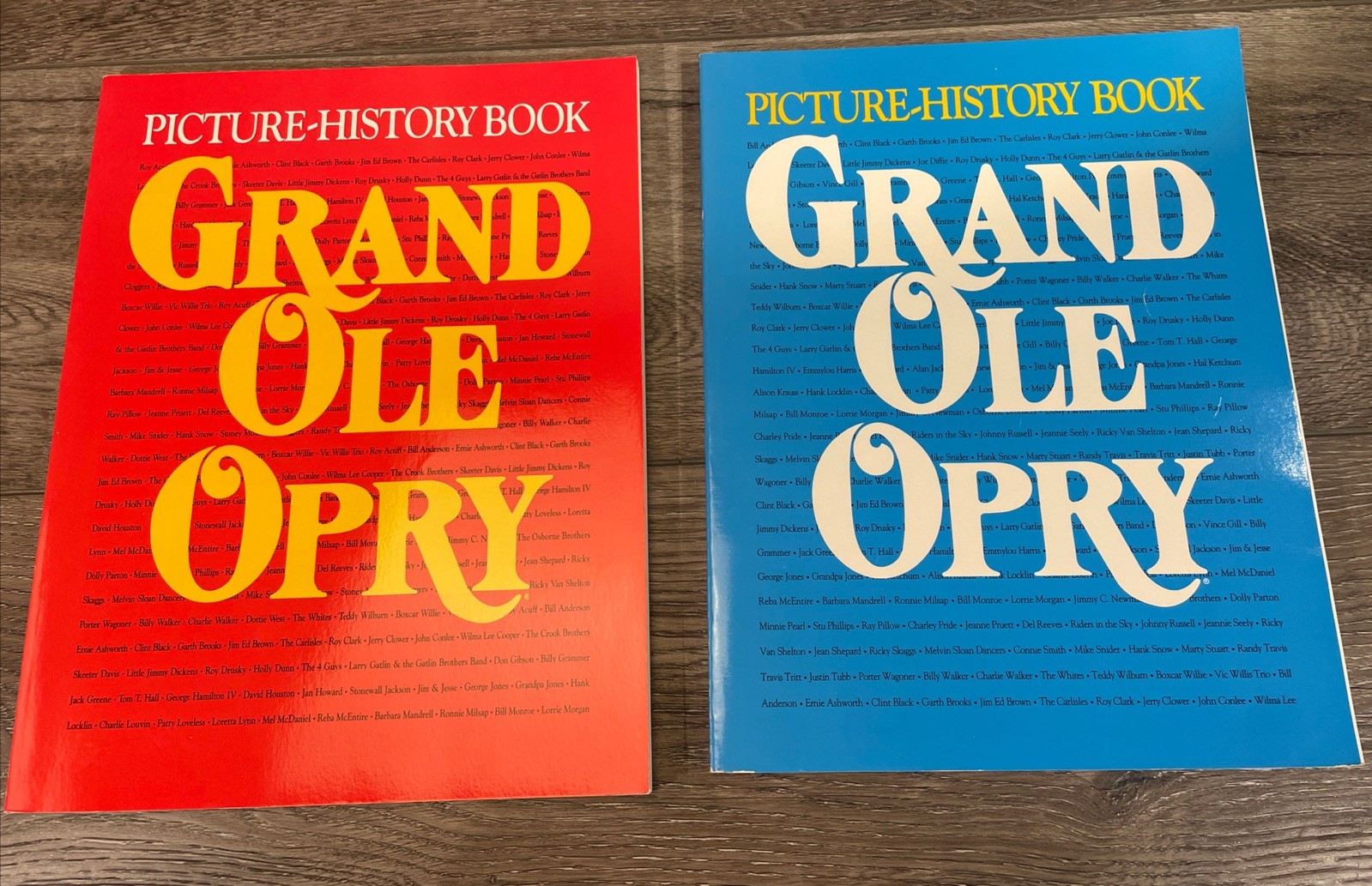 Vintage 1992 & 1994 Grand Ole Opry WSM Picture History Book Lot Vol 8 & Vol 9