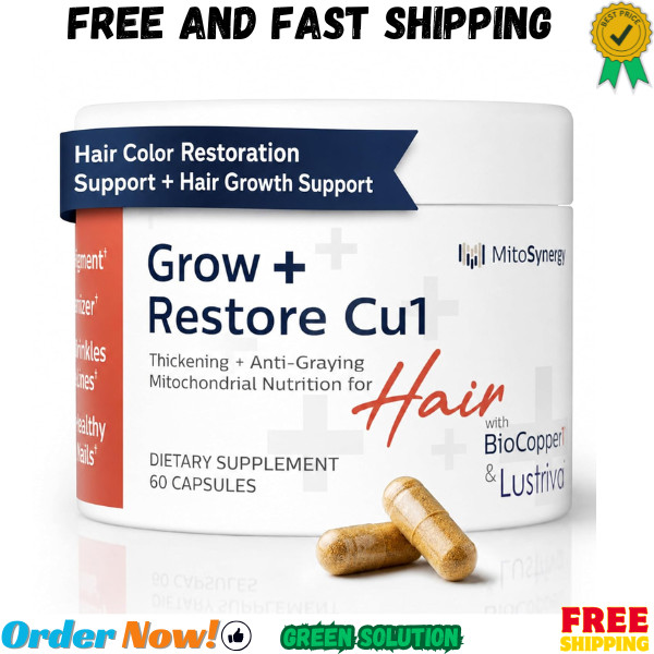 MitoSynergy Grow + Restore Hair Growth Supplement for Men & Women | Pack of 1