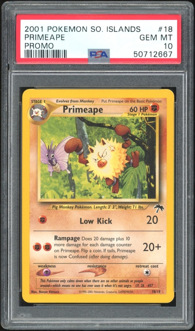 2001 Pokemon Primeape Southern Islands Promo #18 PSA 10