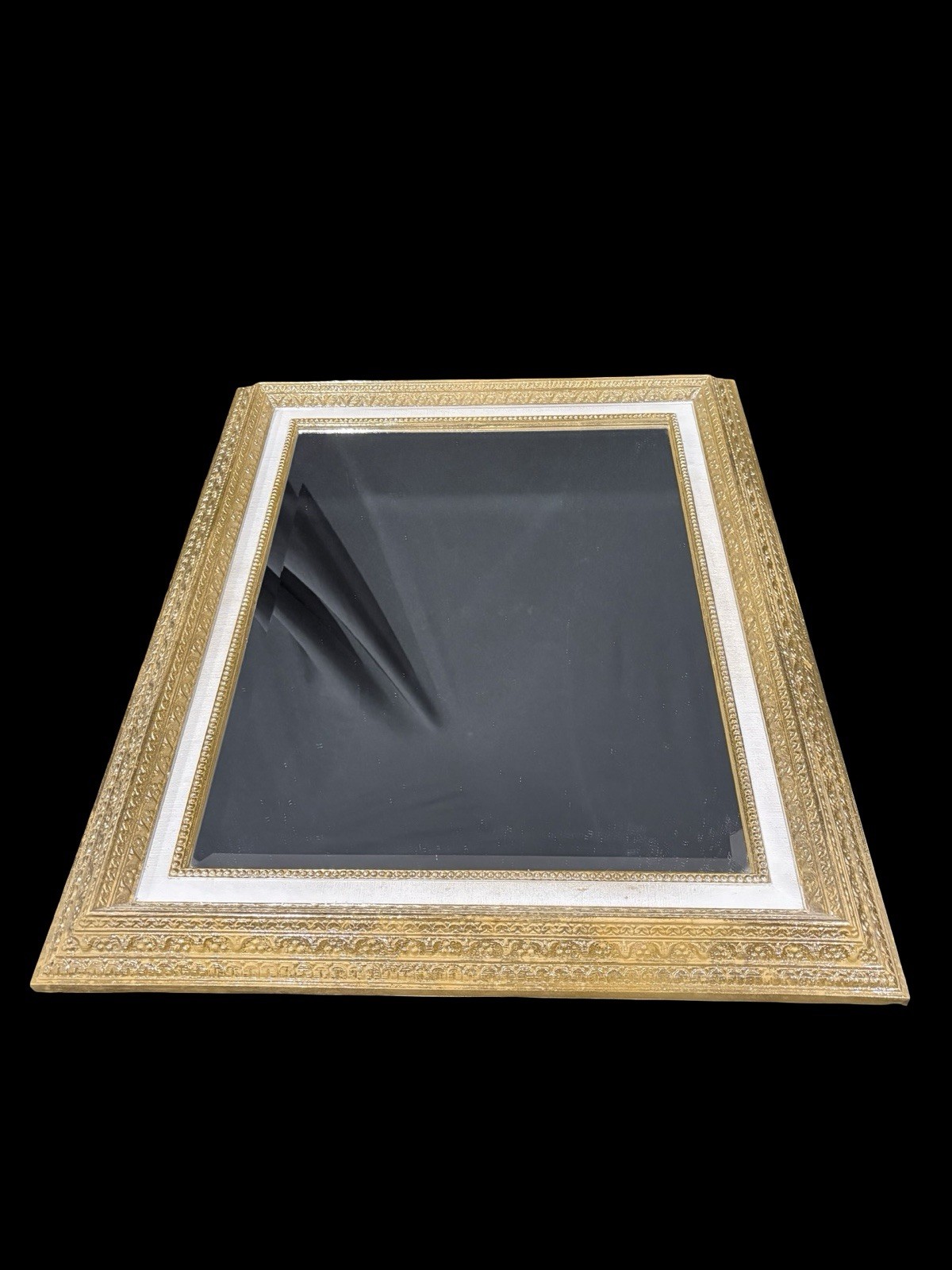 VTG HOMCO HOME INTERIORS VICTORIAN LARGE GOLD WHITE SYROCO FRAME MIRROR VTG HOMCO HOME INTERIORS VICTORIAN LARGE GOLD WHITE SYROCO FRAME MIRROR