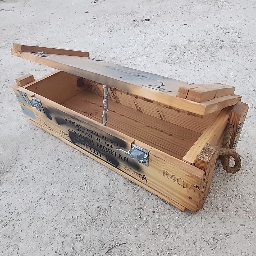 USA Military Artillery Crate Box 4.2 Inch Mortar Ammunition Smoke Vintage Wooden USA Military Artillery Crate Box 4.2 Inch Mortar Ammunition Smoke Vintage Wooden