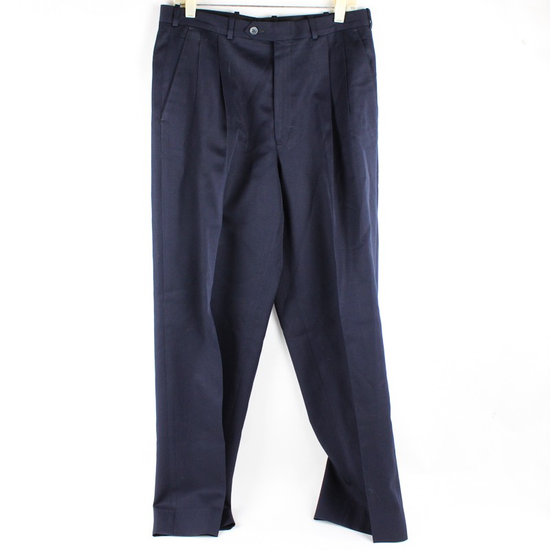 Vintage Nordstrom Navy Blue Pleated Tapered-Leg Wool Dress Pants Men\'s Size 32 Vintage Nordstrom Navy Blue Pleated Tapered-Leg Wool Dress Pants Men\'s Size 32