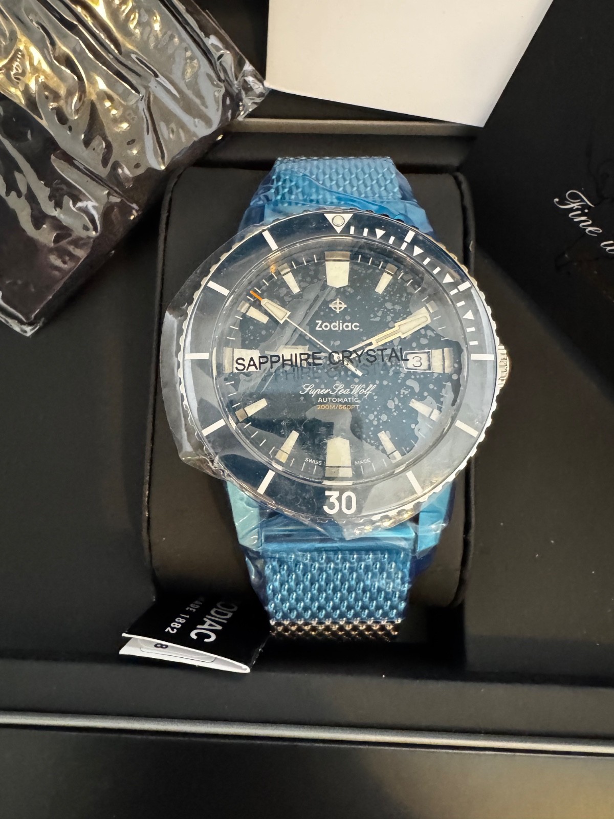 NEW ZODIAC SUPER SEA WOLF COMPRESSION DIVER - BLUE DIAL/ BEZEL -  WATCH - Z09320